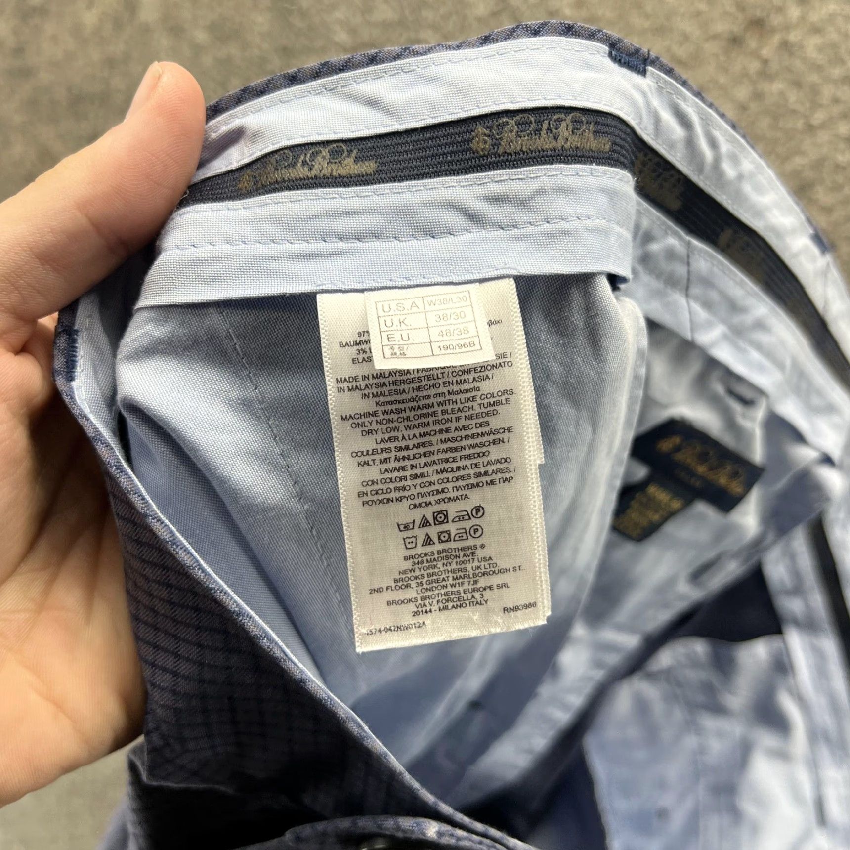 Brooks Brothers Brooks Brothers Pants Mens 38x30 Blue Clark Fit Advantage Chino Straight Leg Flat Front Zip Pockets W38 L30 Check Casual Business Workwear Mens Size US 38 / EU 54 - 7 Thumbnail