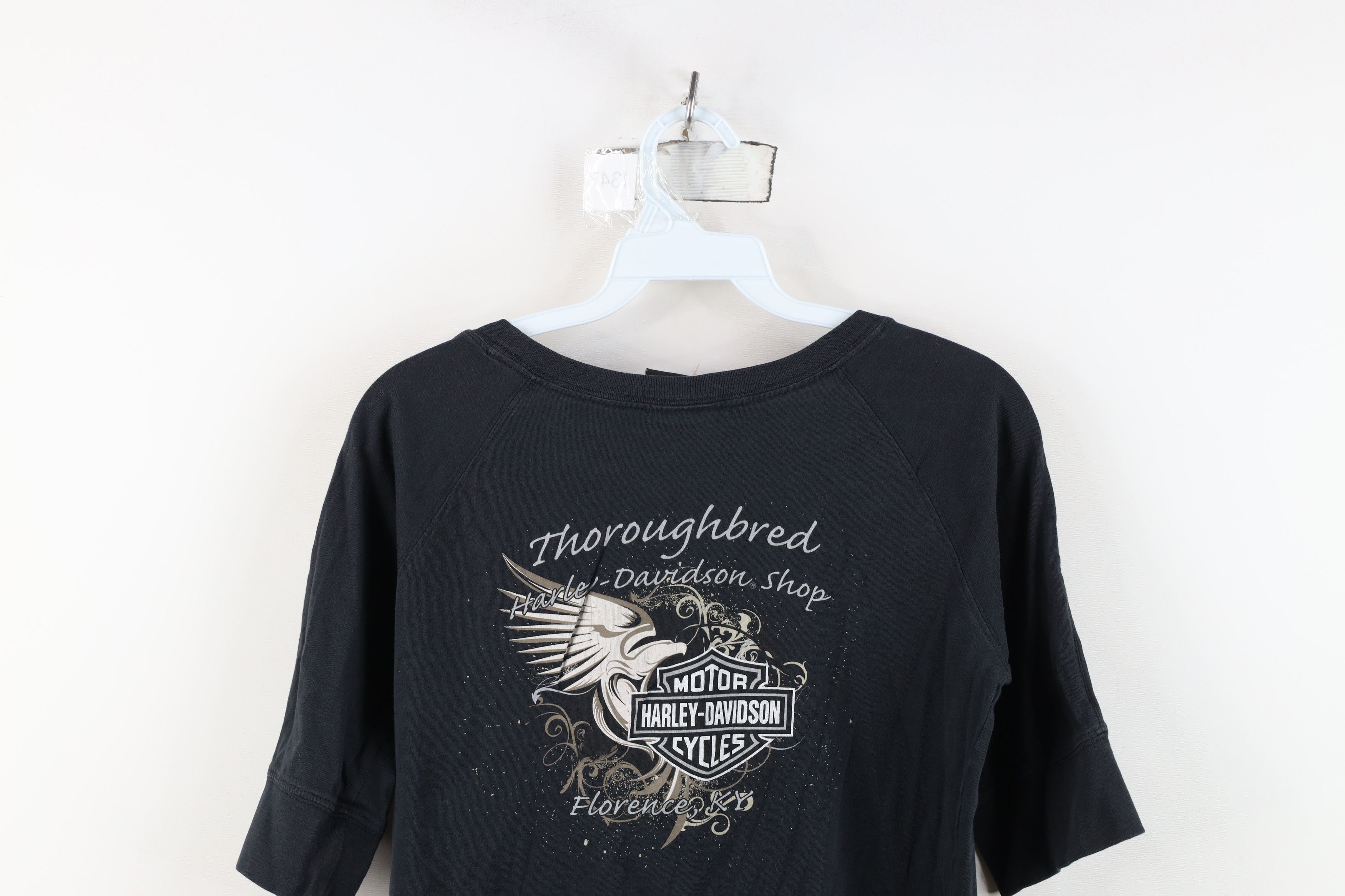 Harley Davidson Vintage Y2K Harley Davidson 3/4 Sleeve Sequin Wings T-Shirt Size L / US 10 / IT 46 - 13 Thumbnail