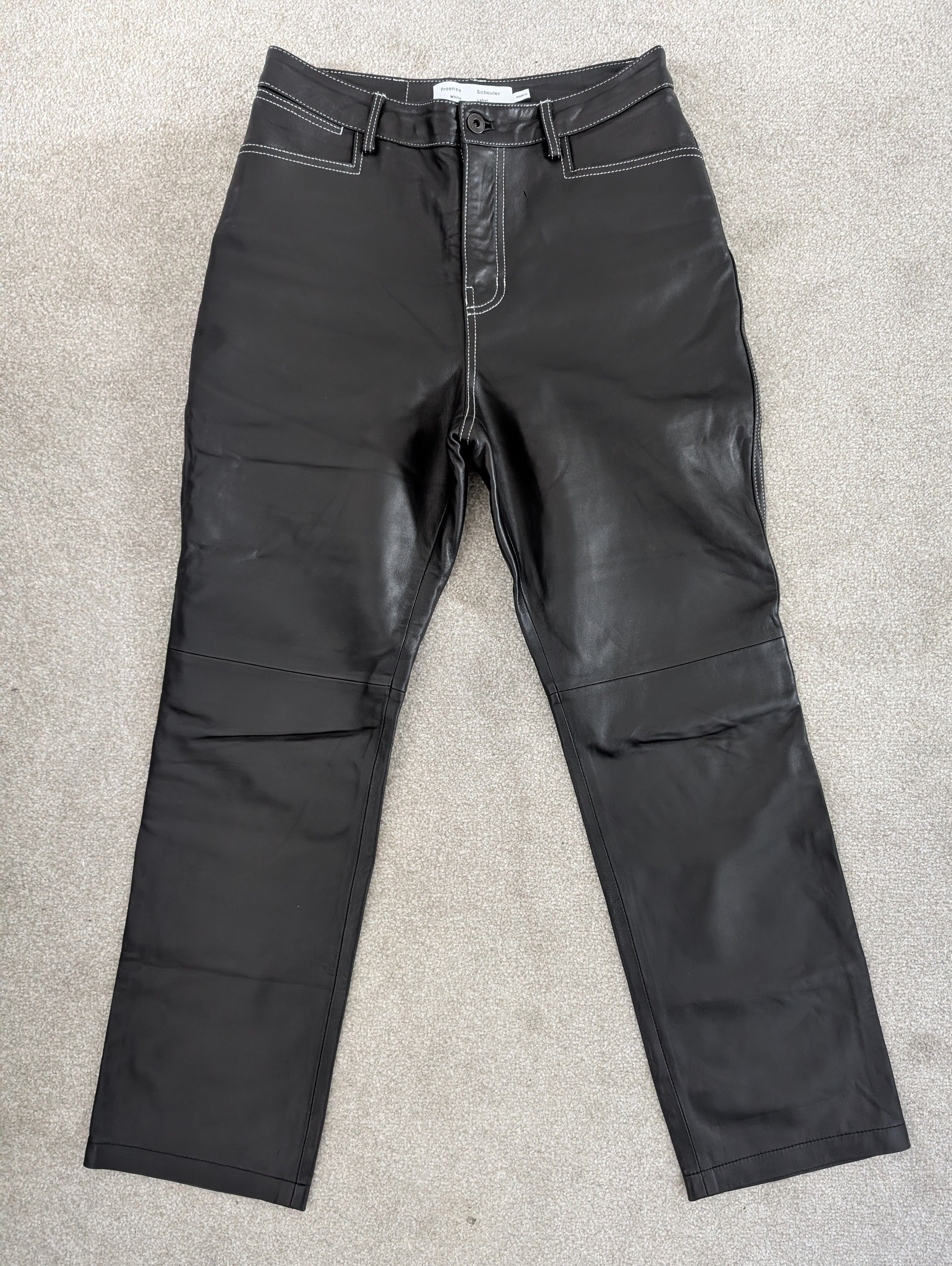 Proenza Schouler White Label Proenza Schouler White Label Black Leather Pants Size 28" / US 6 / IT 42 - 1 Thumbnail