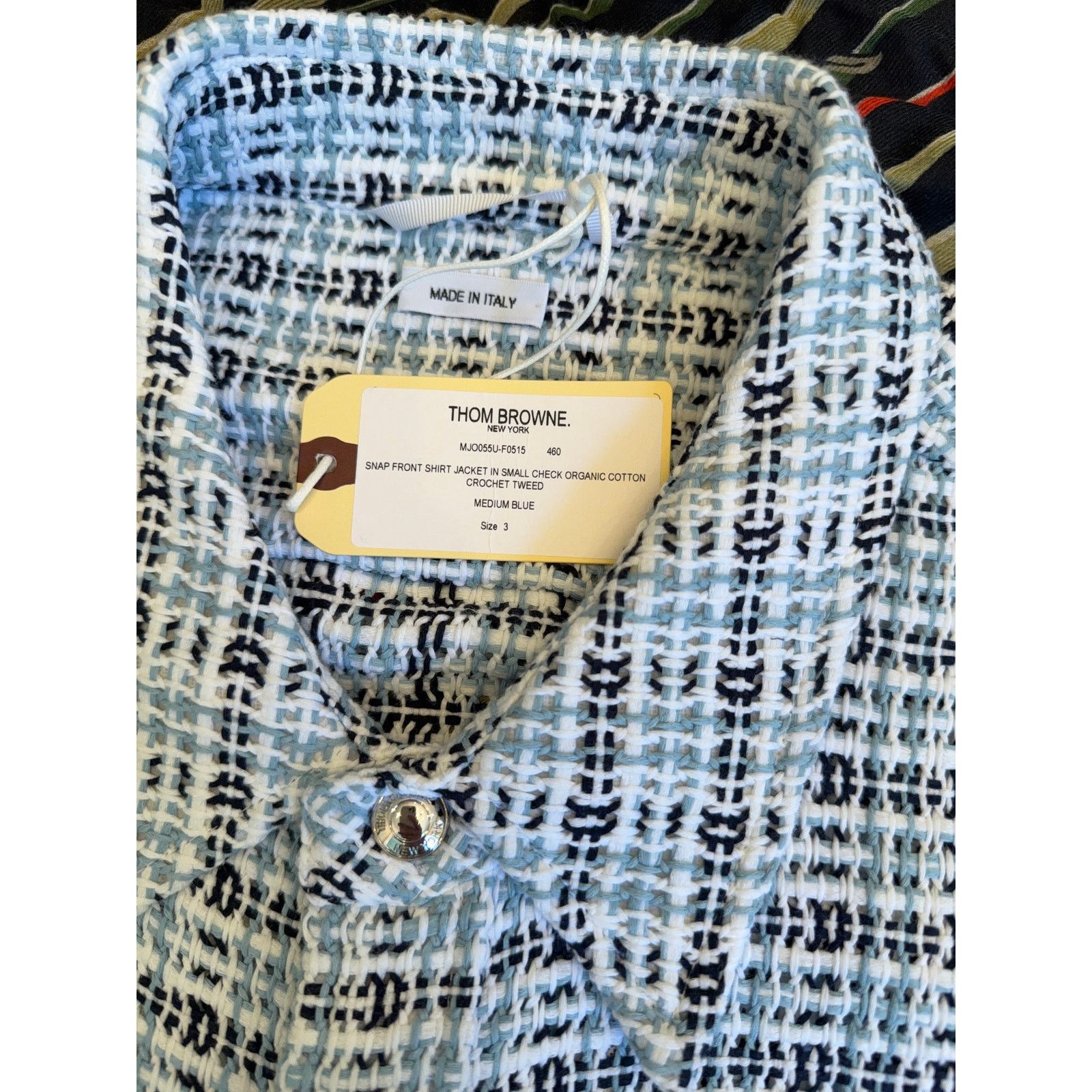 Thom Browne $2,850 Thom Browne Crochet Tweed Snap Fromt Shirt Jacket - 3 Size US L / EU 52-54 / 3 - 4 Thumbnail