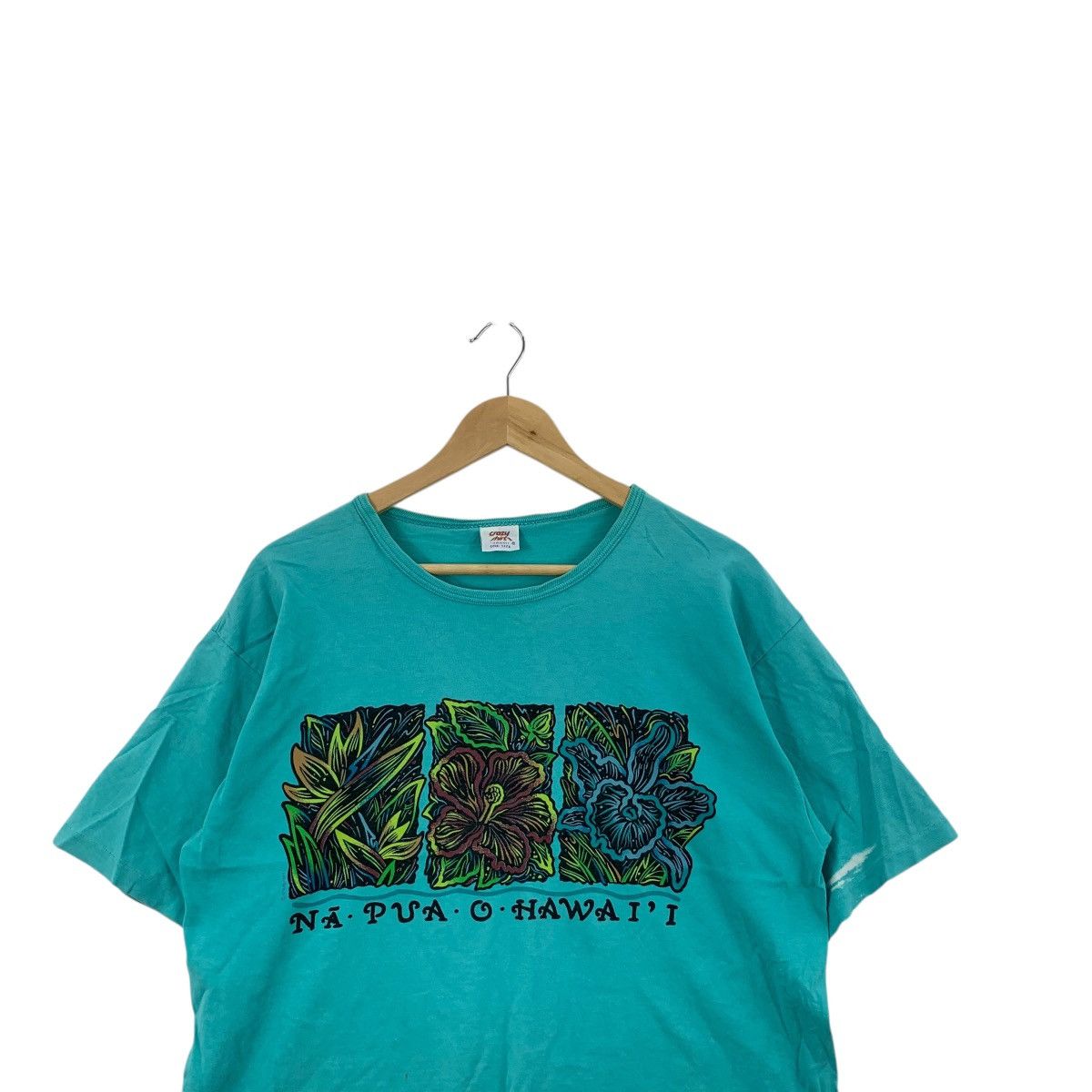 Vintage Vintage 90s HAWAII KAULANA NA PUA Floral Song Painting Tee Size M / US 6-8 / IT 42-44 - 2 Thumbnail
