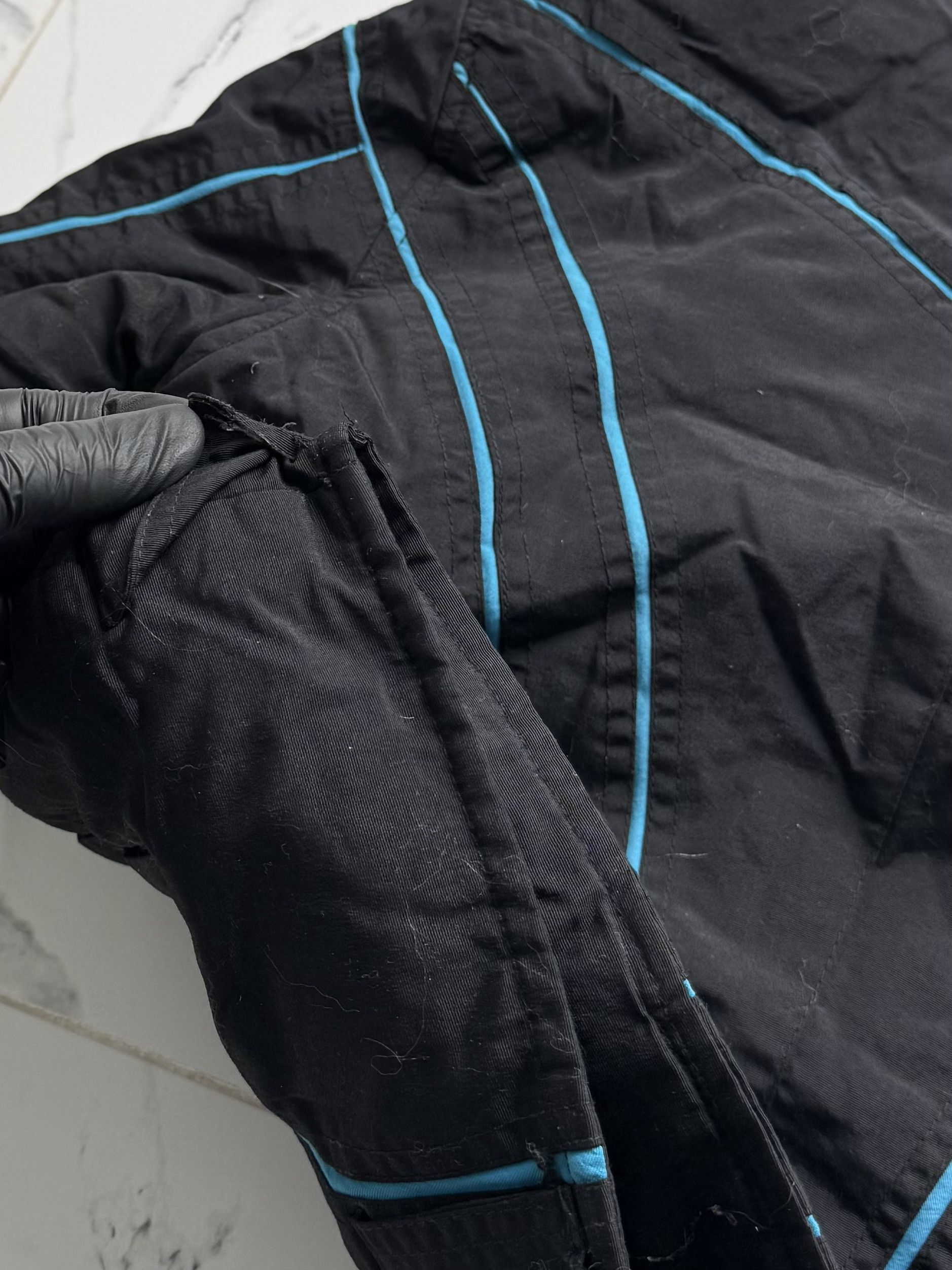 Vintage Black Blue Y2K Zip Jacket Women M Knit Trim Cropped Bomber Size M / US 6-8 / IT 42-44 - 13 Thumbnail