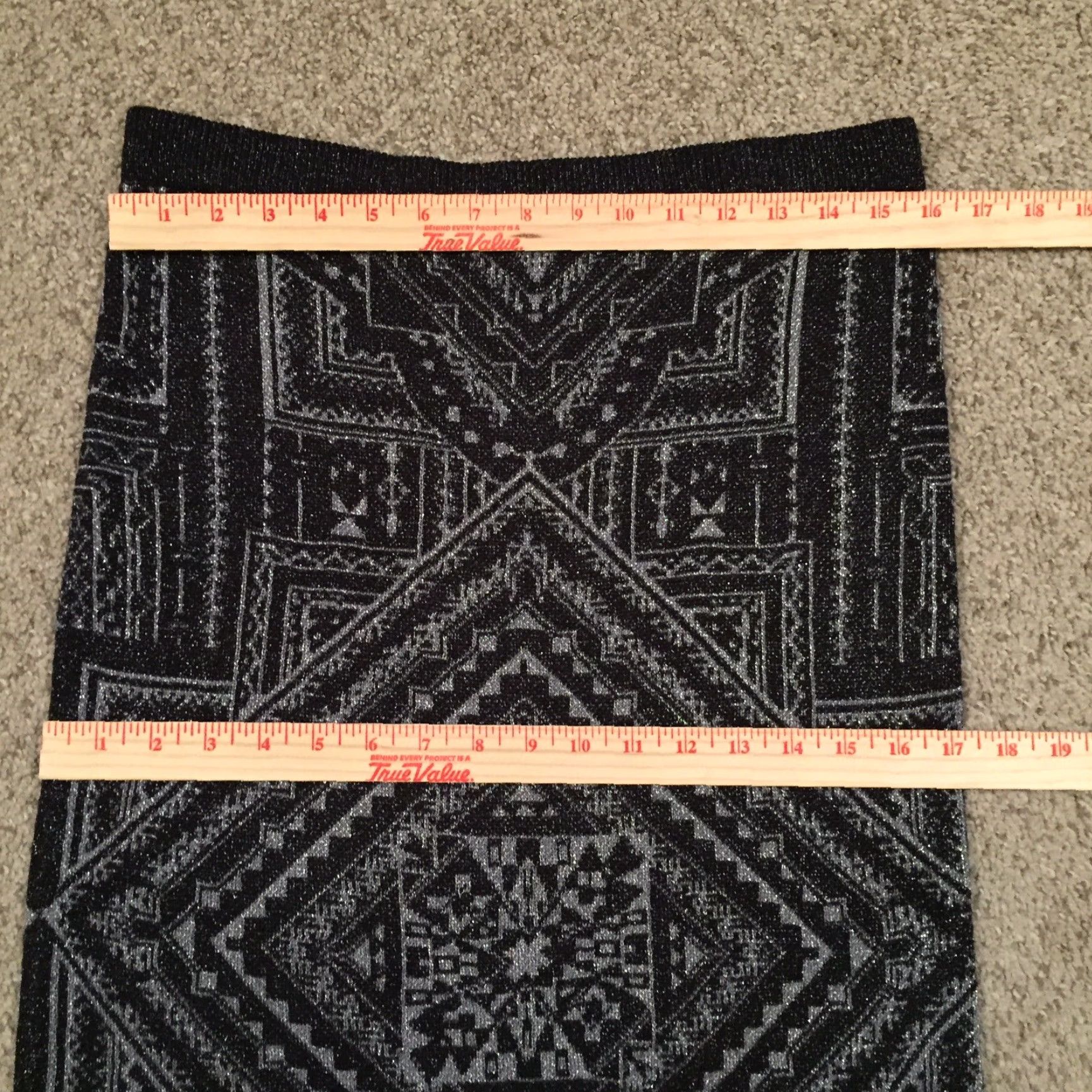 Vintage VINTAGE Cato Pencil Skirt Medium Midi Unlined Pull On Black Geometric Size 32" / US 10 / IT 46 - 3 Thumbnail