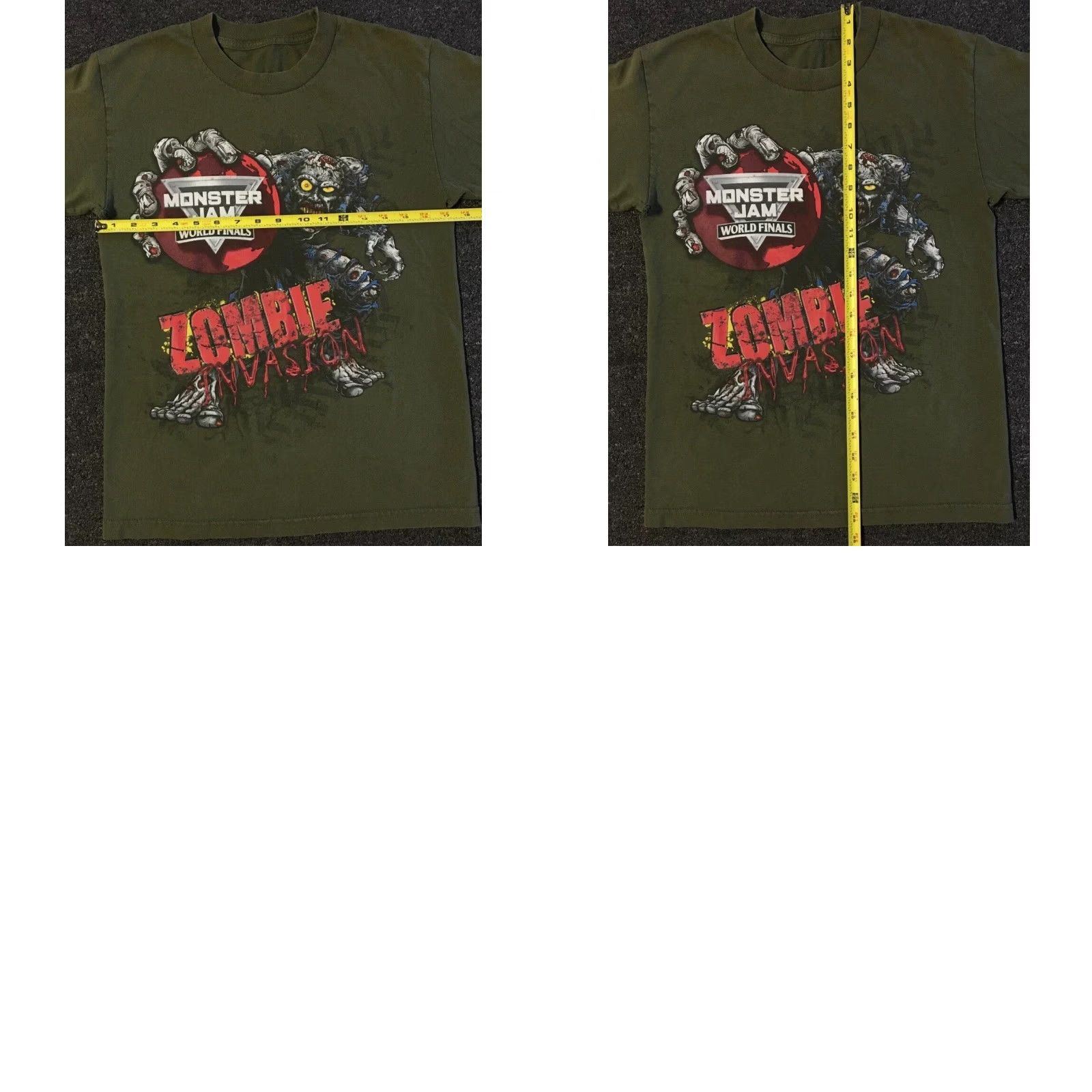 Vintage VINTAGE All Over Print T-Shirt S Green Distressed Zombie Monster Truck Jam Finals Grunge Y2K Mens Shirt Size US S / EU 44-46 / 1 - 9 Thumbnail
