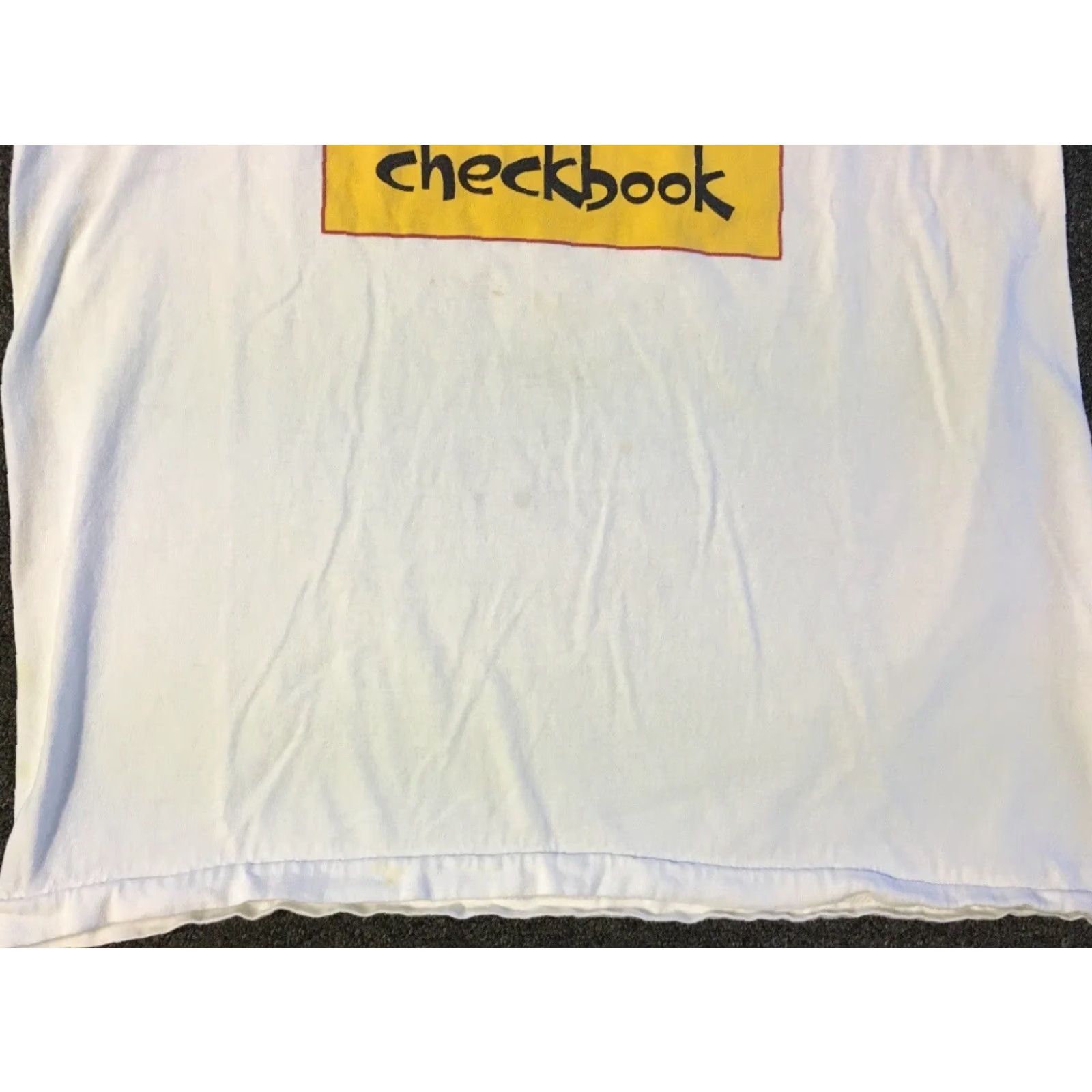 Vintage VINTAGE My Pet Can’t Balance My Checkbook Faded Shirt M White Dog Grunge Hip Hop Funny T-Shirt Mens Size US M / EU 48-50 / 2 - 5 Thumbnail
