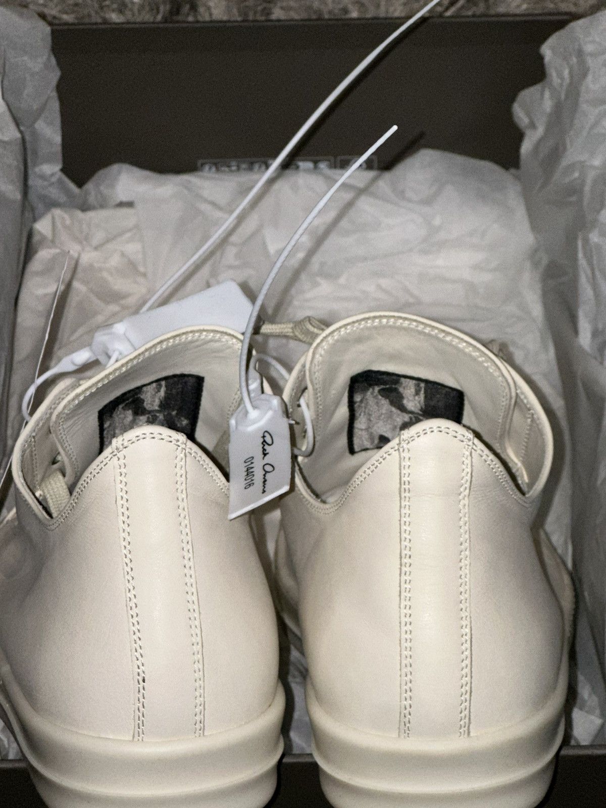 Rick Owens Rick owens leather ramones low top white milk sneakers Size US 9.5 / EU 42-43 - 15 Thumbnail