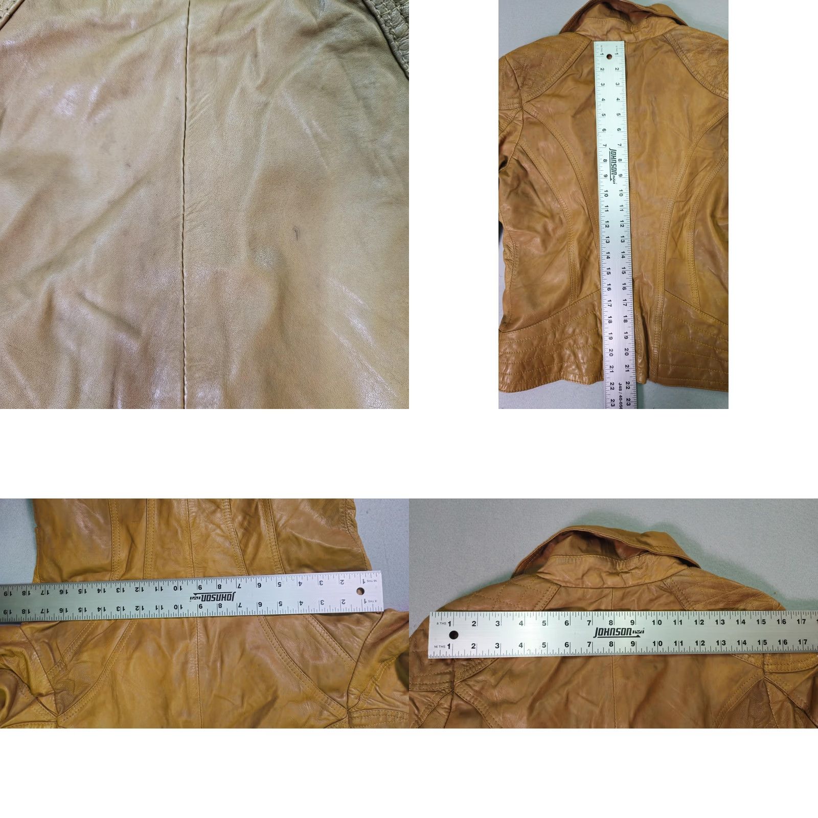 Guess GUESS Jacket Womens Medium Brown Leather Quilted Full Zip Collared Short Fitted Size 32" / US 10 / IT 46 - 8 Thumbnail