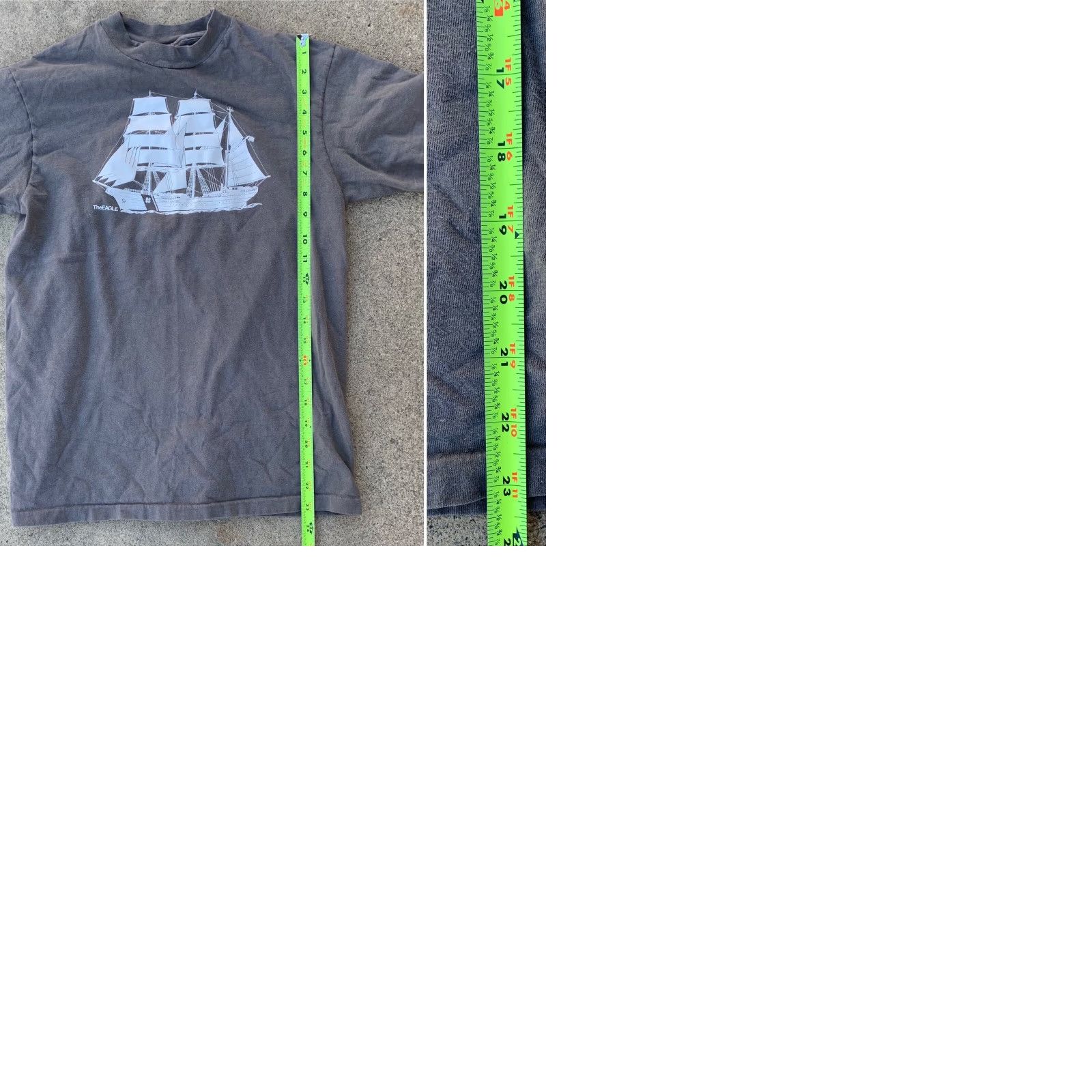 Hanes Vintage Hanes The Eagle Coast Guard T Shirt Tall Ship Made In USA M Gray 100% Cotton Men Graphic Tee 1980s Classic Sportswear/Beach Size US M / EU 48-50 / 2 - 9 Thumbnail