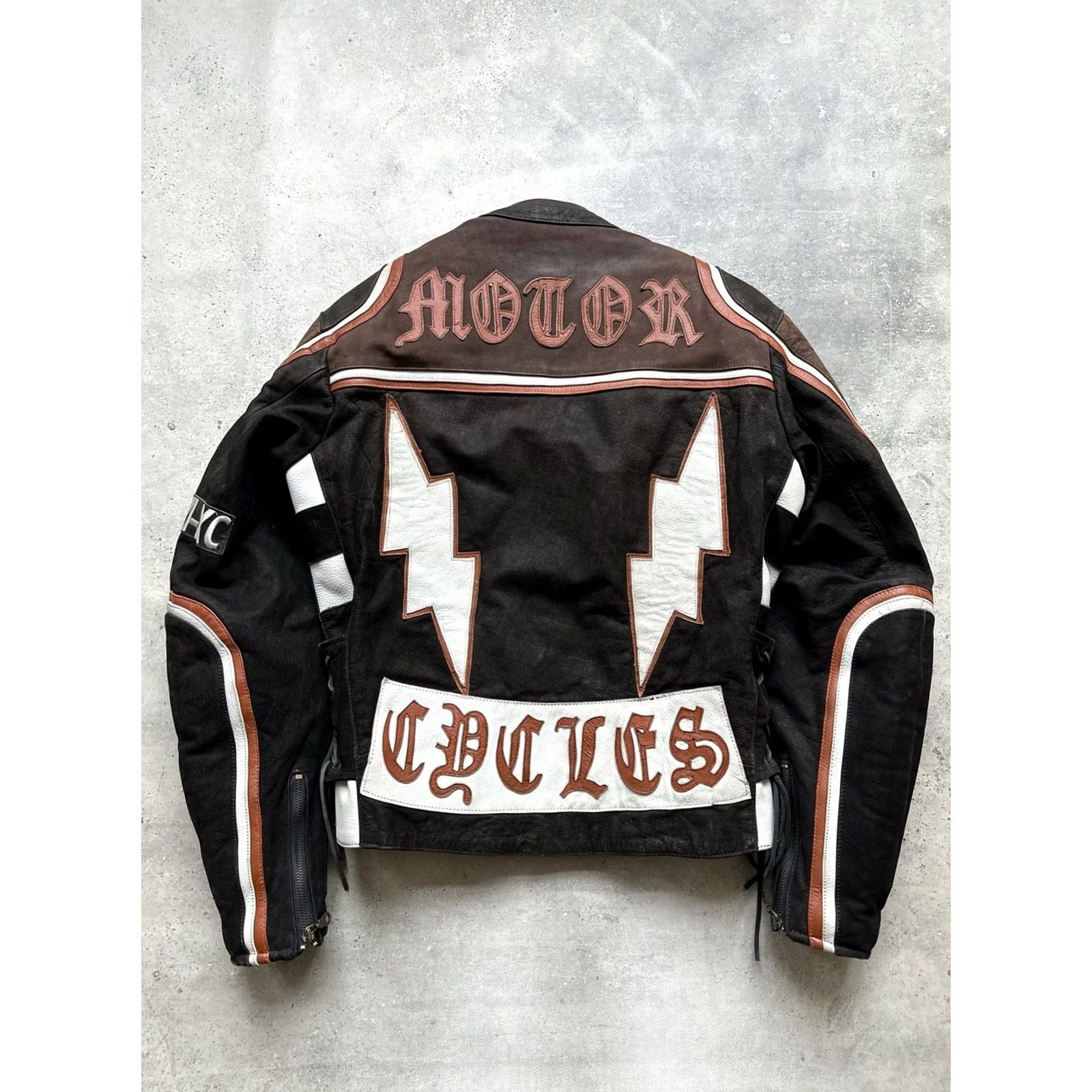 Vintage VINTAGE Unbranded JACKET Leather Biker Racing MEN'S SIZE M Adult Size US M / EU 48-50 / 2 - 2 Thumbnail