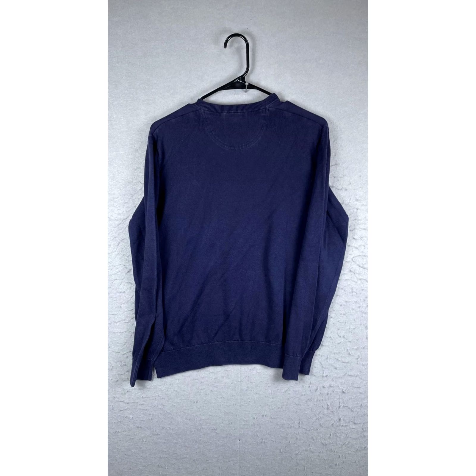 Lacoste Lacoste Sweater Mens Large Navy Blue V Neck Knit Pullover Croc Logo Casual Size US L / EU 52-54 / 3 - 6 Thumbnail