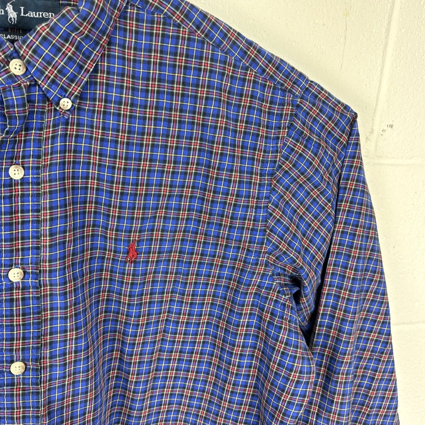Polo Ralph Lauren VINTAGE Polo Ralph Lauren Mens Classic Fit Shirt XL Plaid Long Sleeve Button-Down Collar Logo Embroidered Size US XL / EU 56 / 4 - 5 Thumbnail