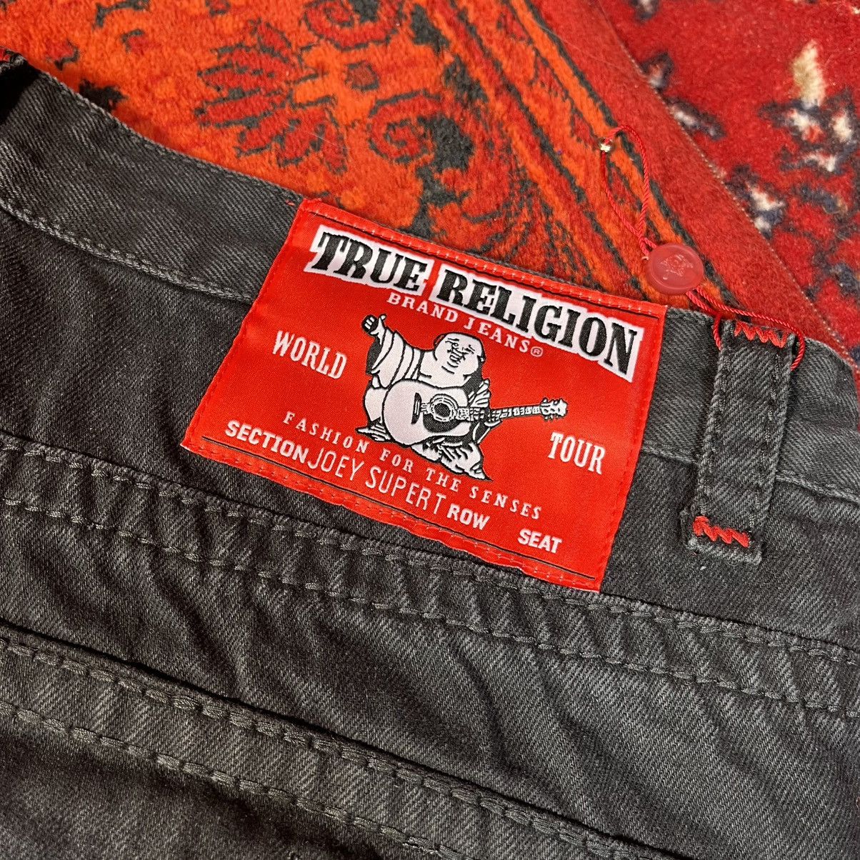True Religion Wide Straight Black Street Style Y2K Jeans True Religion Size 27" / US 4 / IT 40 - 8 Thumbnail