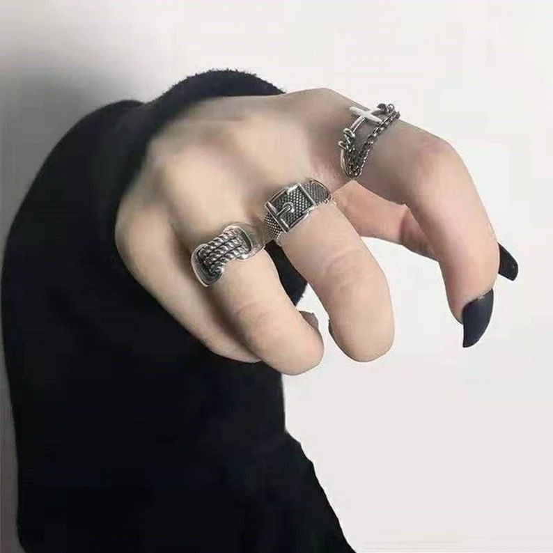 Jewelry Cross Rare Jewelry Rings Open Size Chrome Ring (Size 7-13) Size ONE SIZE - 3 Thumbnail