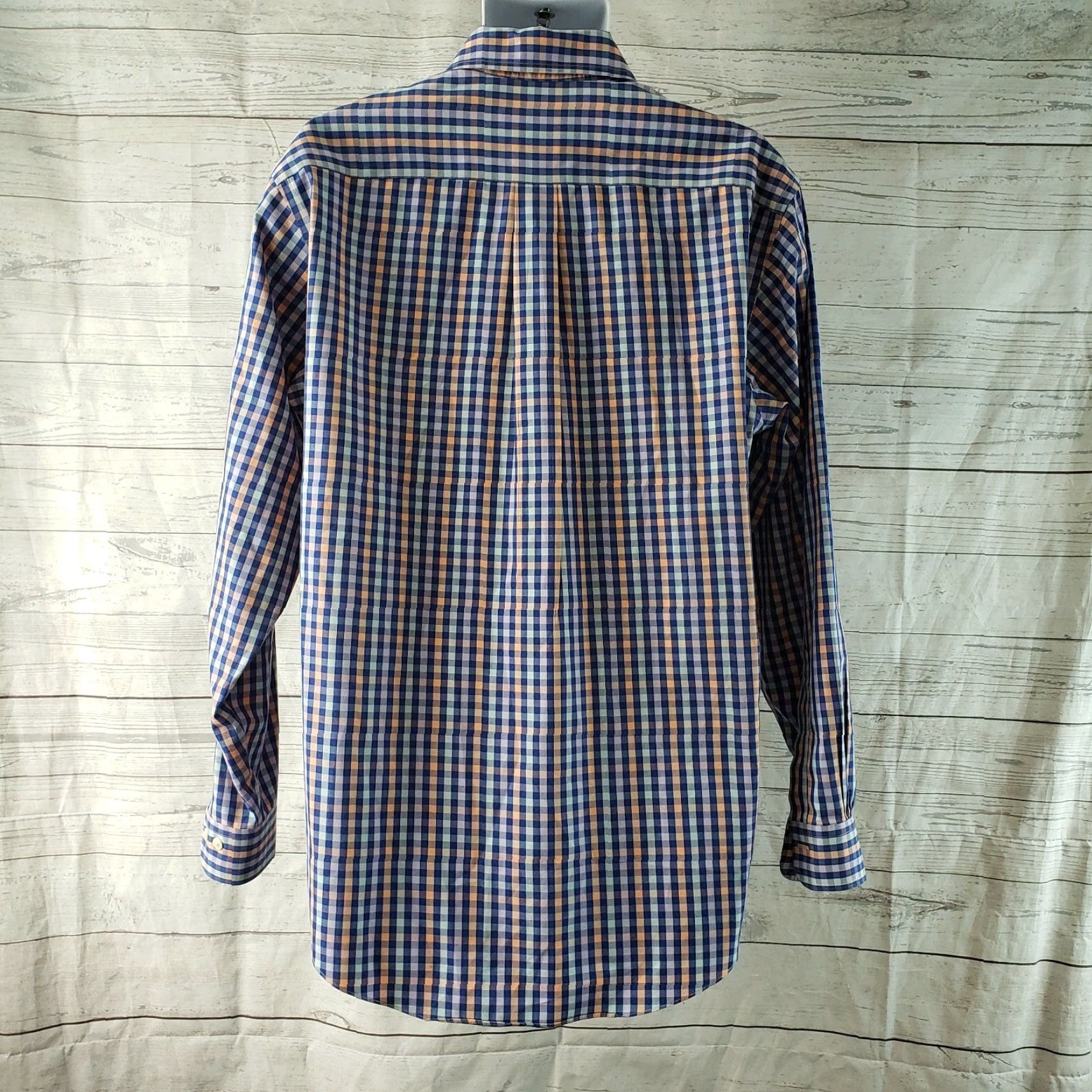 Brooks Brothers Brooks Brothers Shirt Mens Sz Medium Blue Orange Checkered Cotton Button Front Size US M / EU 48-50 / 2 - 3 Thumbnail