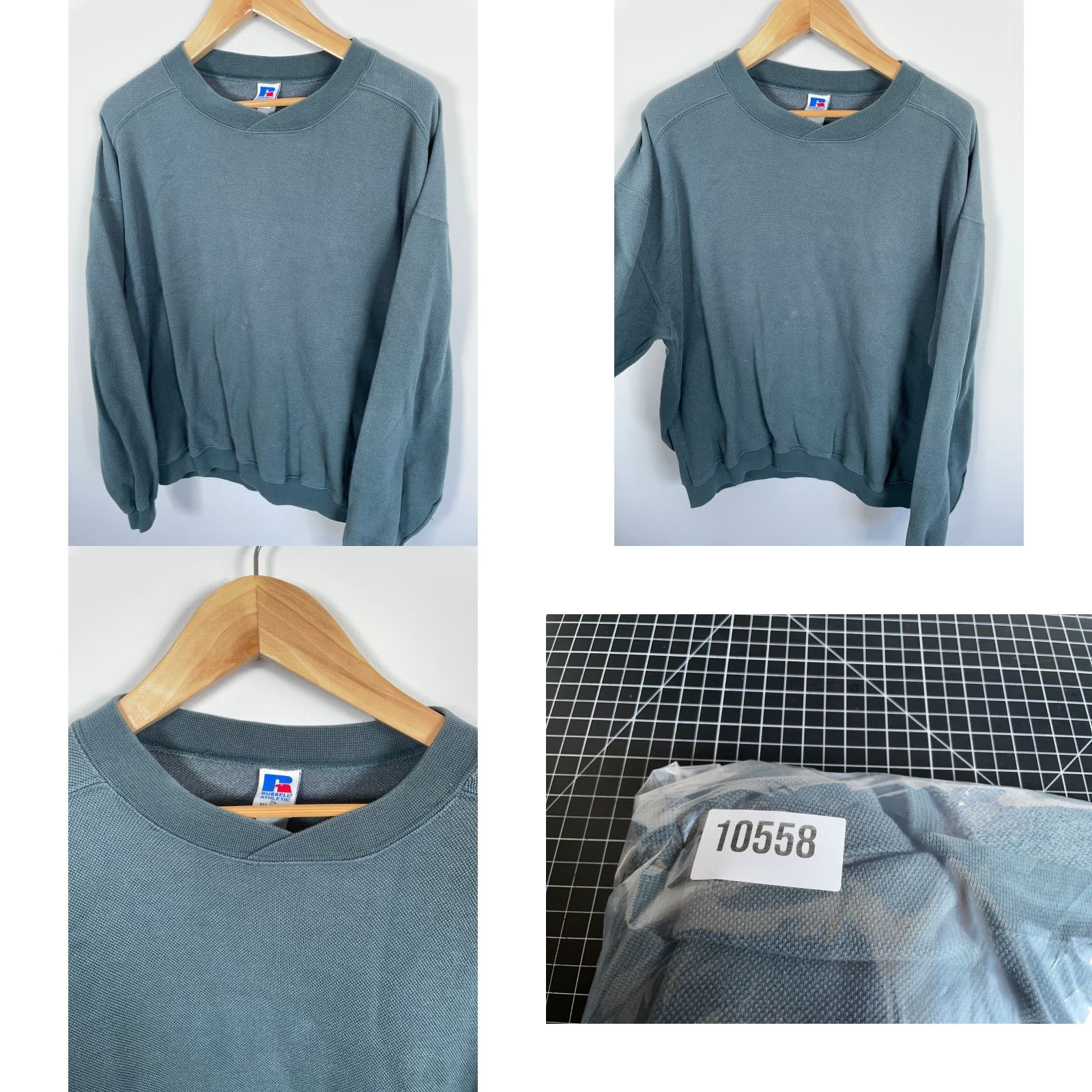 Russell Athletic VINTAGE Russell Athletic Sweatshirt Pullover Crew Neck Long Sleeve Solid Green Adult XL Men 90s Retro Size US XL / EU 56 / 4 - 9 Thumbnail