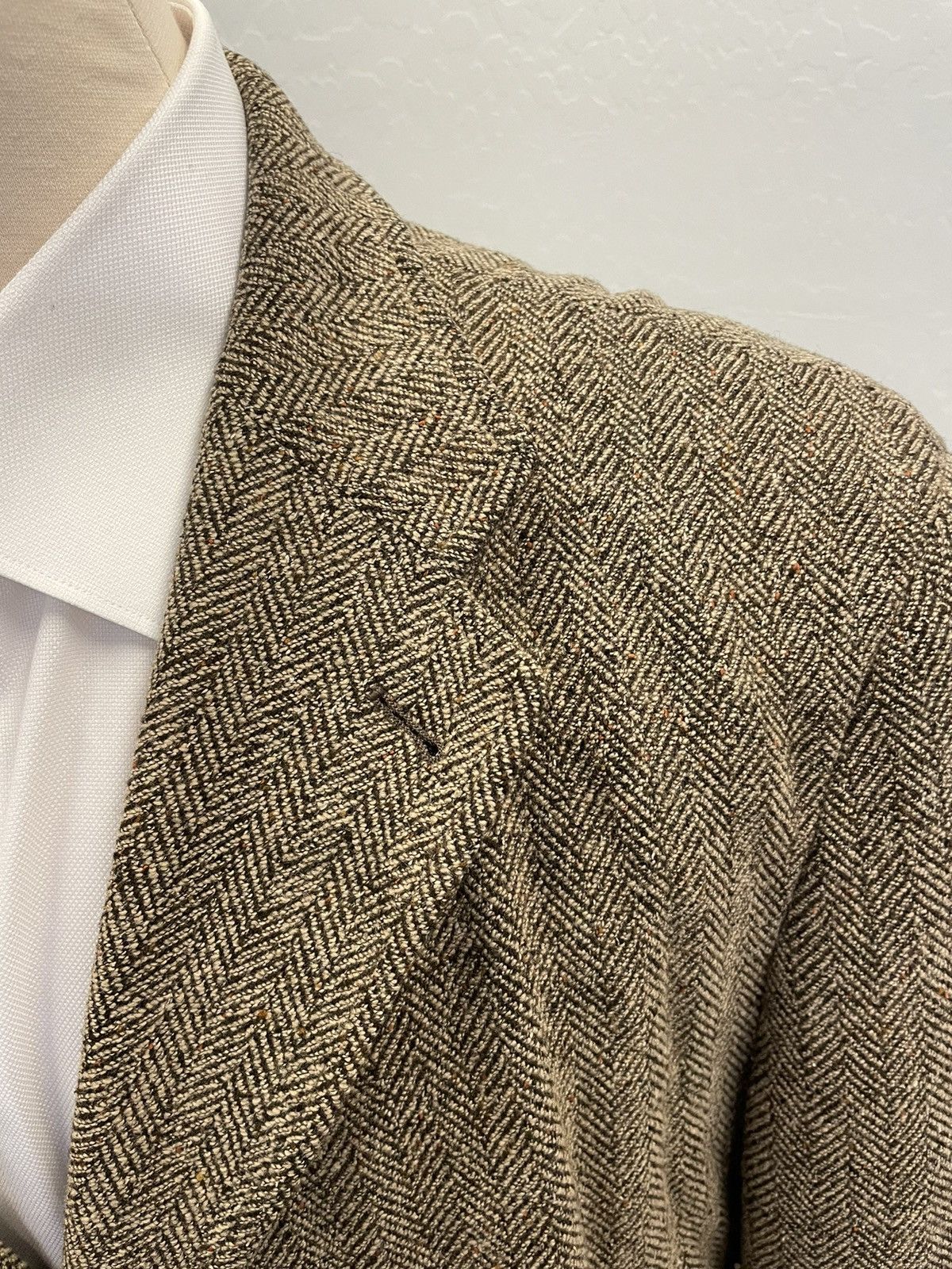 Armani Collezioni × Vintage 3-Button Herringbone Jacket Size 46R - 2 Thumbnail