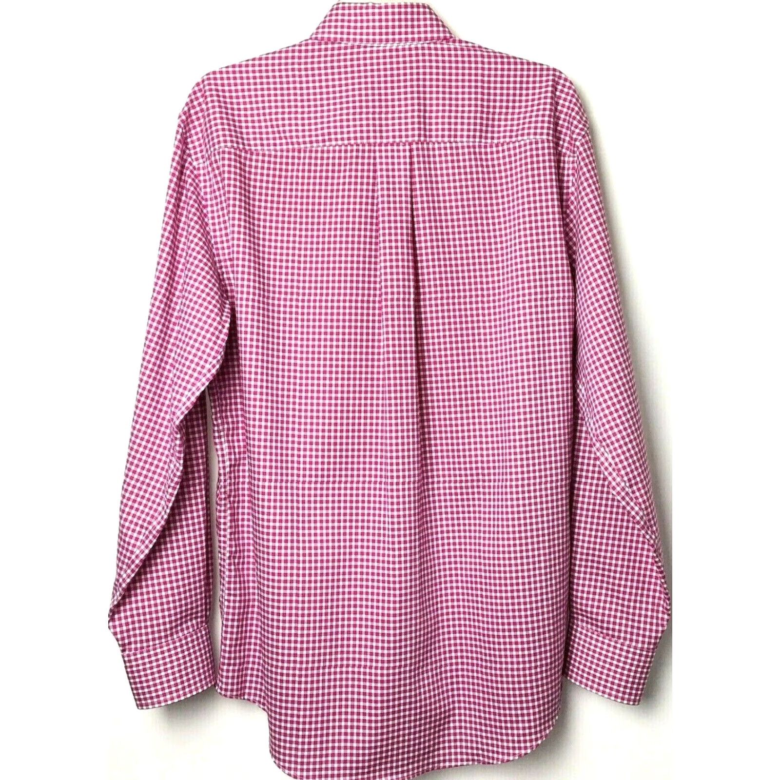 Jos. A. Bank Jos A Bank Shirt Mens Medium Pink Plaid Long Sleeve Button Down Button-Up Collar-Front Casual Tailored Cotton Regular Size US M / EU 48-50 / 2 - 5 Thumbnail