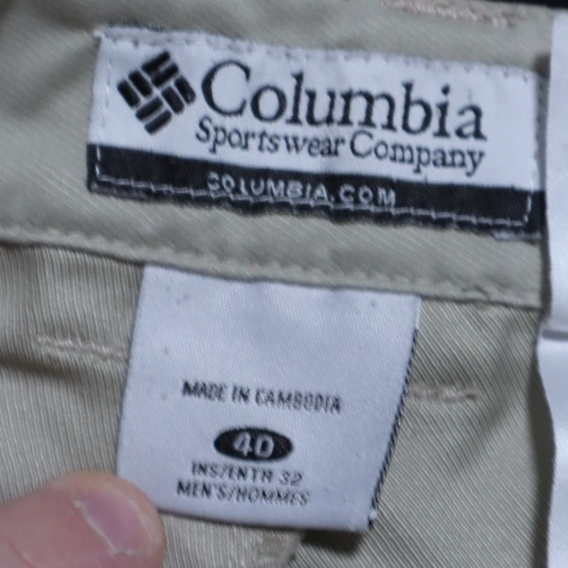 Vintage Columbia Baggy Chino Pants Beige Men's 40 Casual Relaxed Twill Polyester Baggy Inseam 32in Flat Front Button Size US 40 / EU 56 - 5 Thumbnail