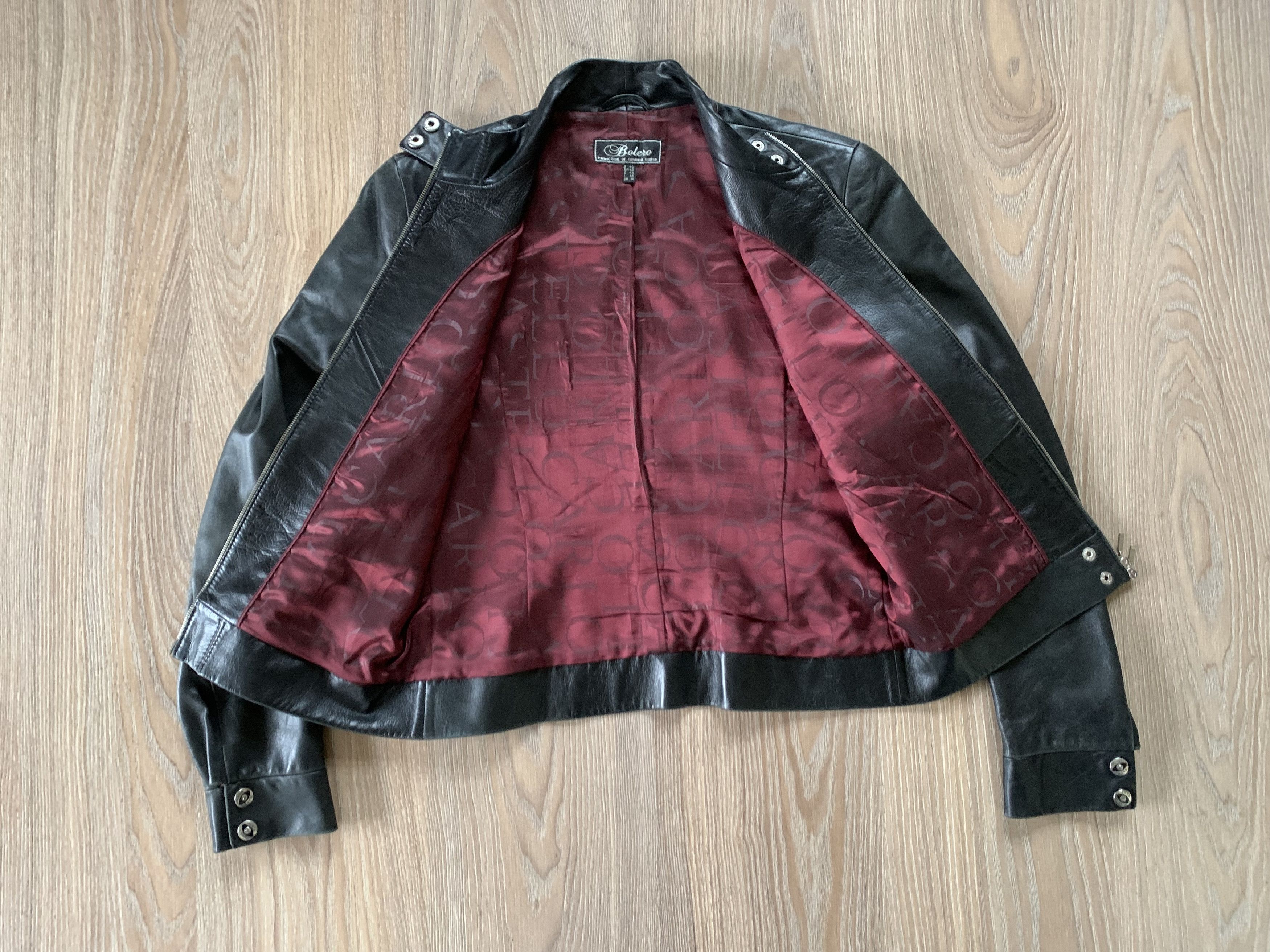 Genuine Leather Bolero Woman Black Soft Leather Biker Zip Jacket Size M / US 6-8 / IT 42-44 - 5 Thumbnail