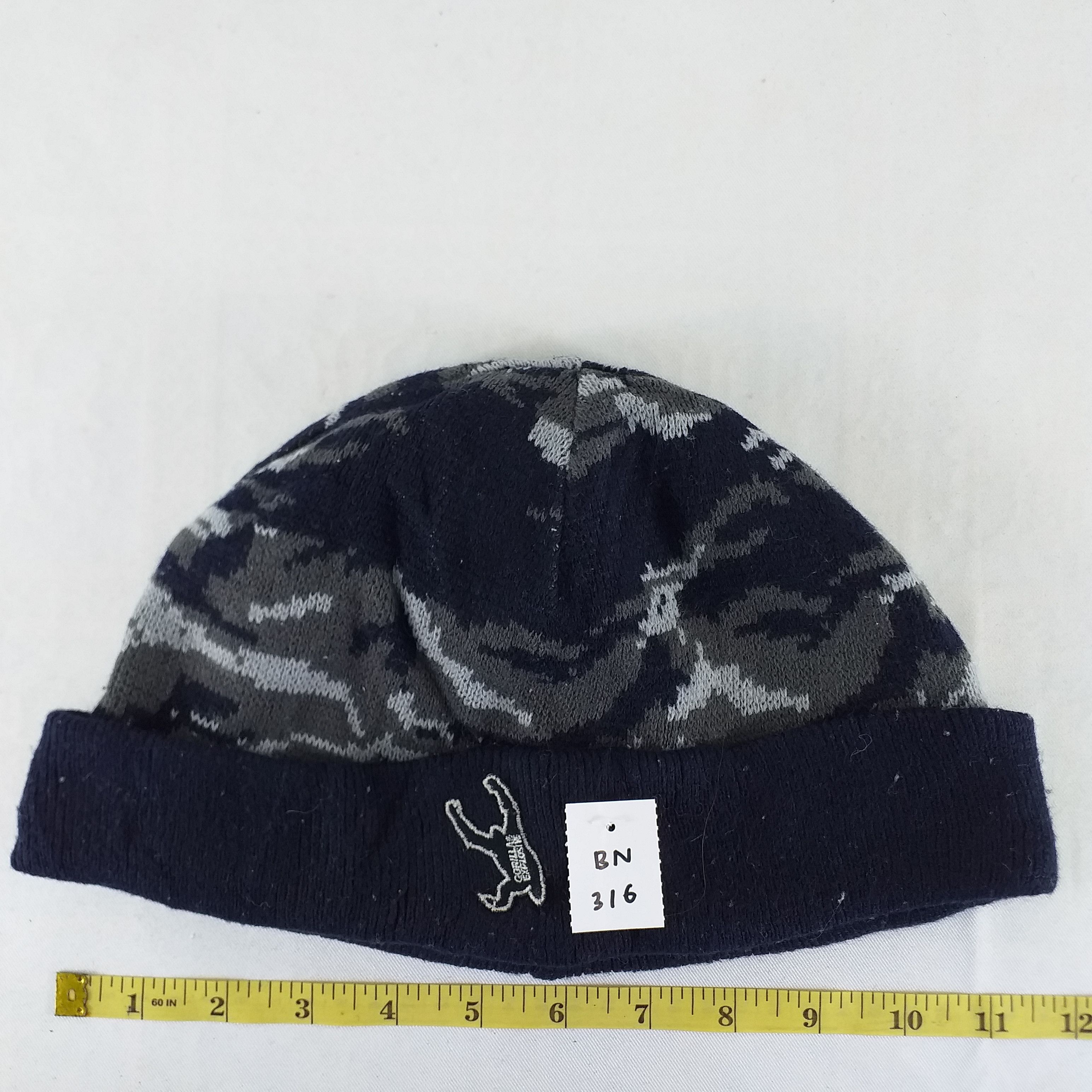 Japanese Brand Gorilla Embroidery Full Print Snow Cap Hat Beanie -BN316 Size ONE SIZE - 3 Thumbnail