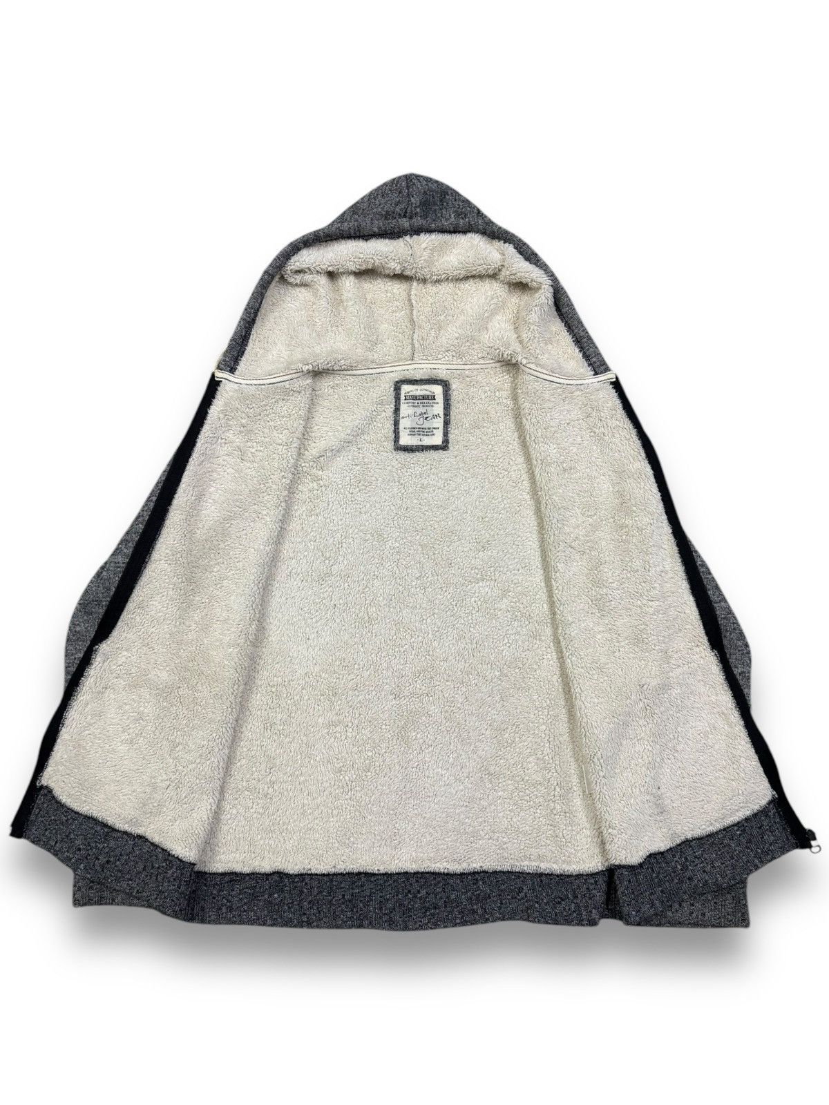 Japanese Brand Japanese Brand Anti Label Jean Sherpa Lined Full Zip Hoodie Size L / US 10 / IT 46 - 3 Thumbnail