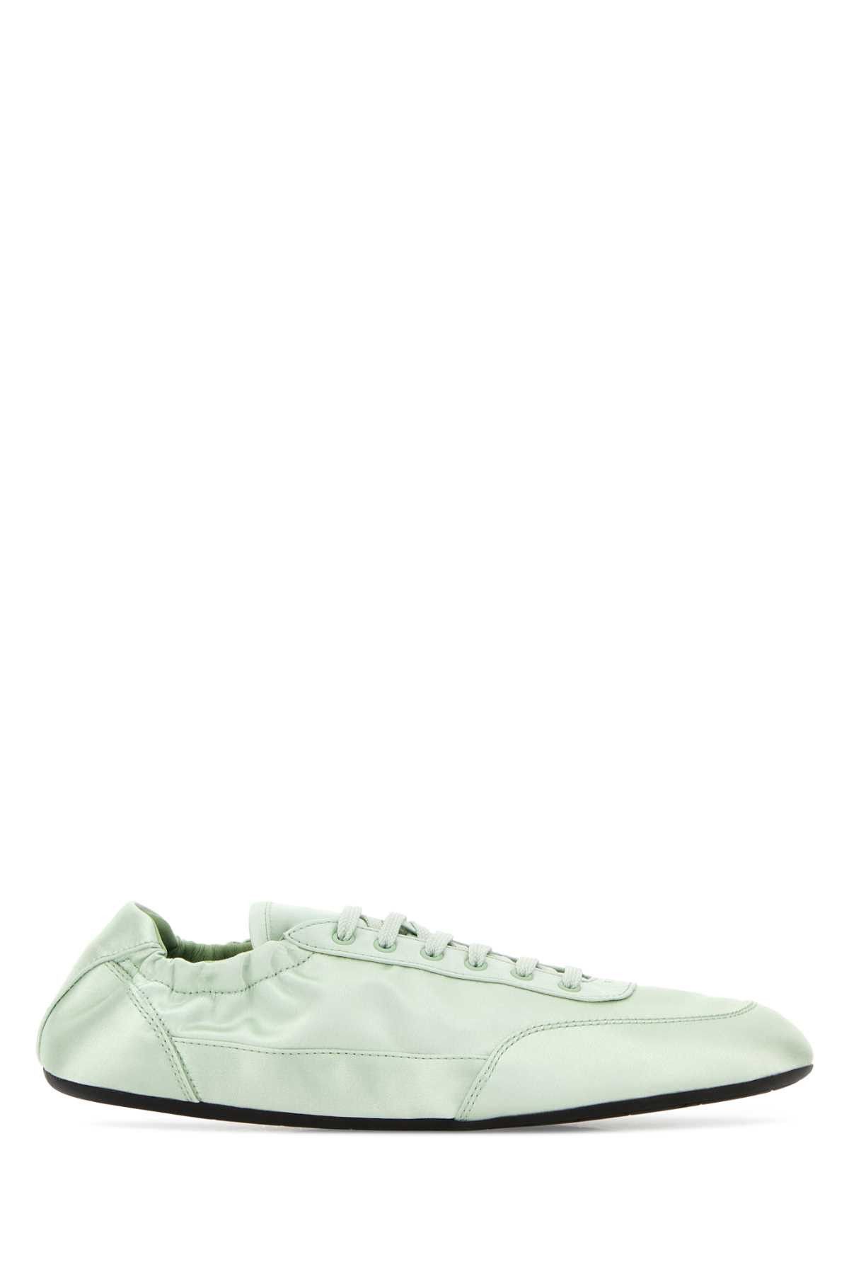 Prada Mind Green Satin Collapse Sneakers Size US 7 / IT 37 - 1 Thumbnail