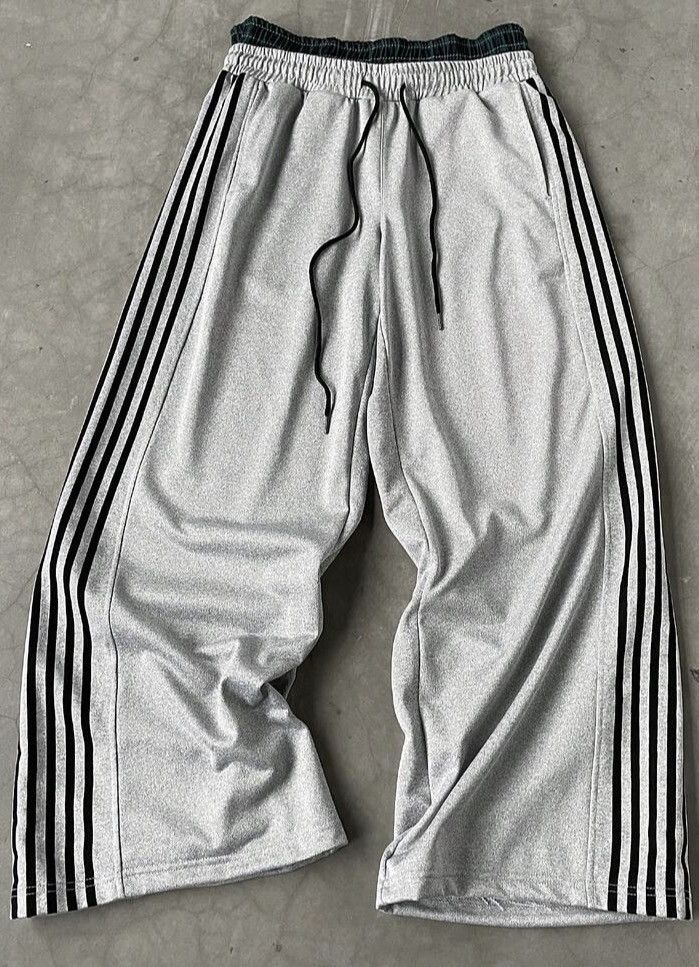 Japanese Brand Wide Leg Track Pants - Double Waistband Plaid Detail Size US 29 - 5 Thumbnail