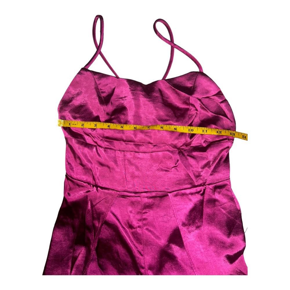 Lulus Lulus NWT Passionate Perfect PinkSatin Split-Leg Jumpsuit XS Size 26" / US 2 / IT 38 - 7 Thumbnail