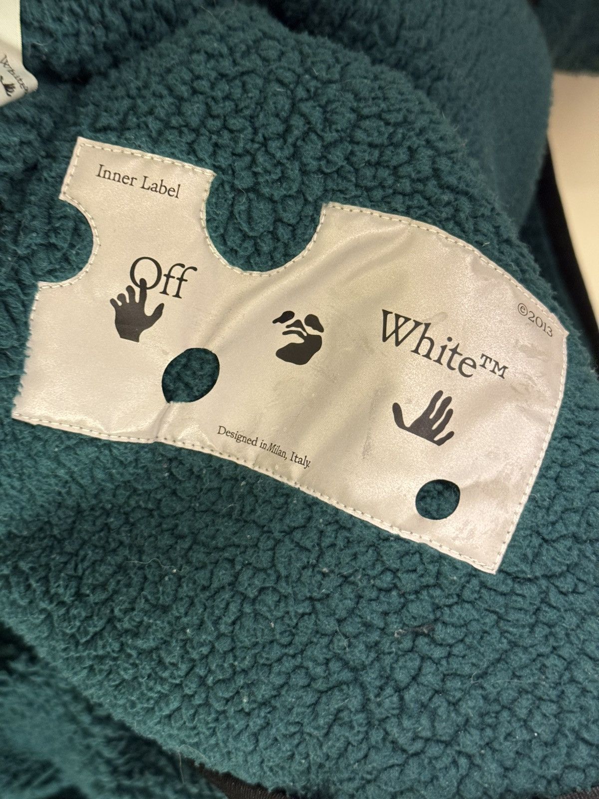 Off-White Off-White Polar Fleece Jacket 'Green/White' Size US XL / EU 56 / 4 - 5 Thumbnail