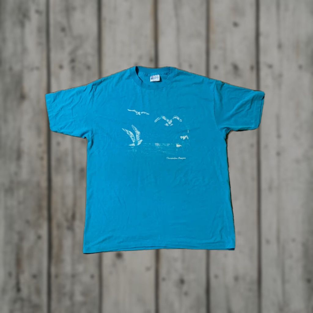 Hanes VINTAGE 90s Hanes Bird T Shirt Teal XL Mens Size US XL / EU 56 / 4 - 1 Thumbnail