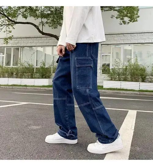 Other Blue patchwork loose fit denim cargos Size US 28 / EU 44 - 4 Thumbnail