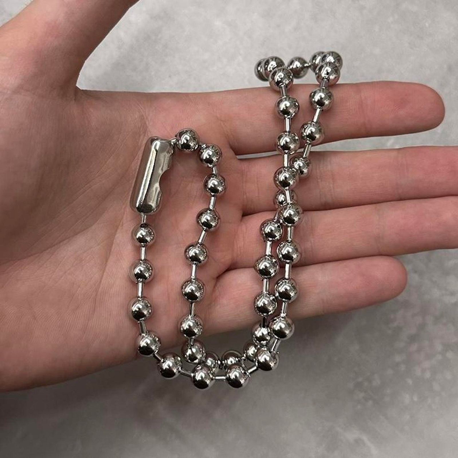 Other Y2k silver thick beaded choker WMNS Size ONE SIZE - 3 Thumbnail
