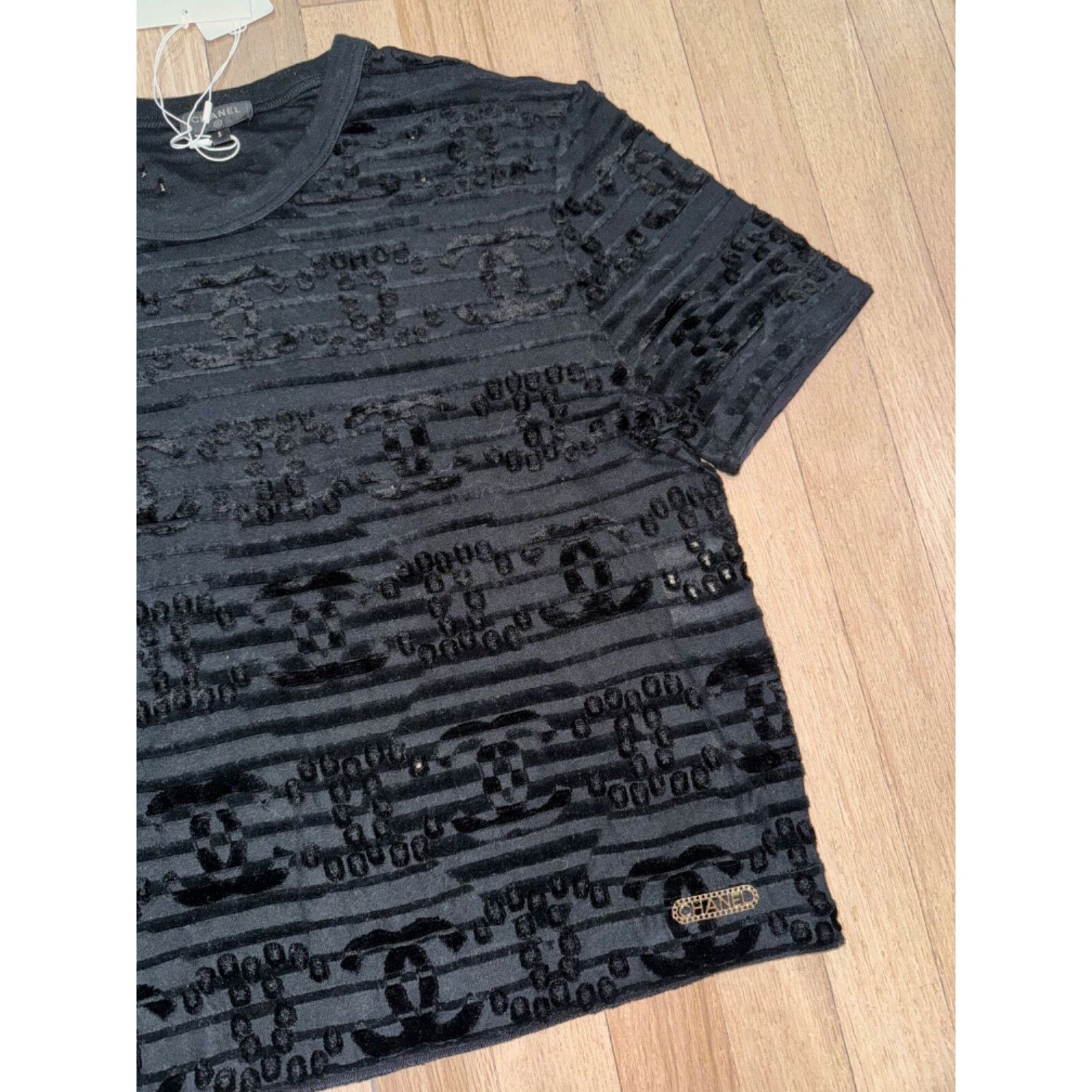 Chanel Chanel 21C Flocked Velvet Short Sleeve Tee T Shirt S Small Size S / US 4 / IT 40 - 4 Thumbnail