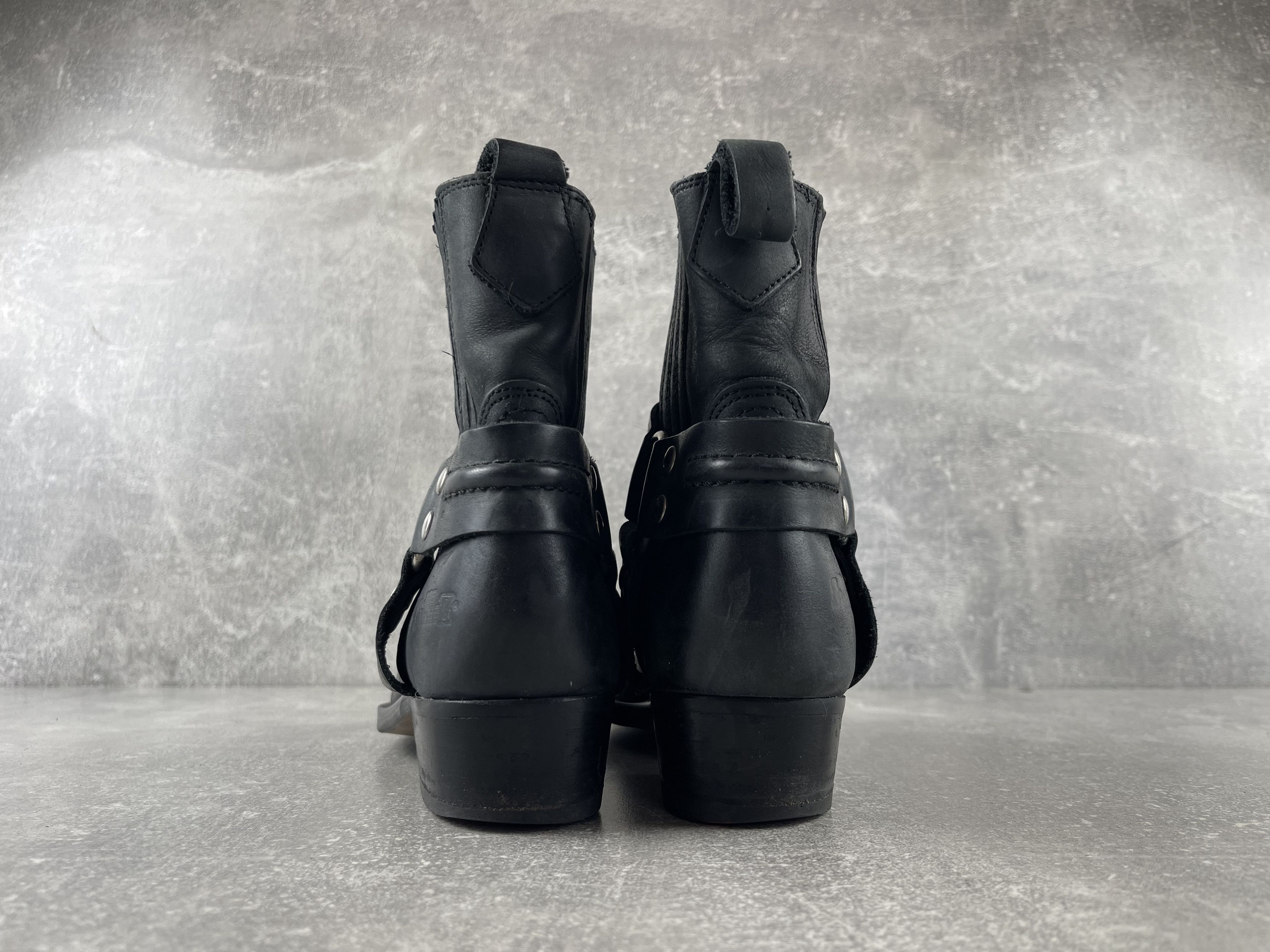 Ma+ Black leather avant garde western cowboy harness boots Size US 7 / IT 37 - 5 Thumbnail