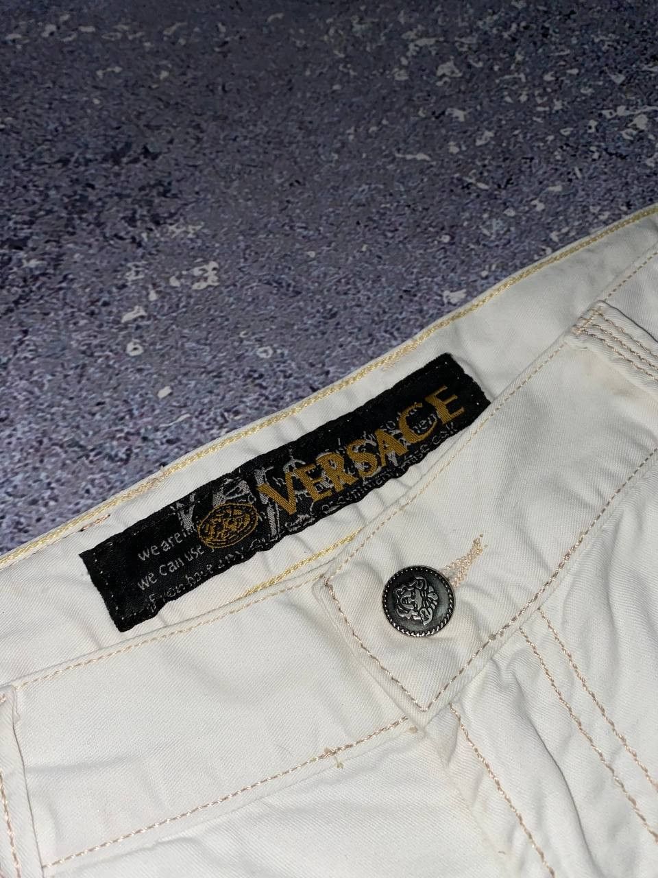 Versace × Versace Jeans Couture × Vintage Vintage Y2K Versace Jeans Couture White Pants Trousers Size US 29 - 7 Thumbnail