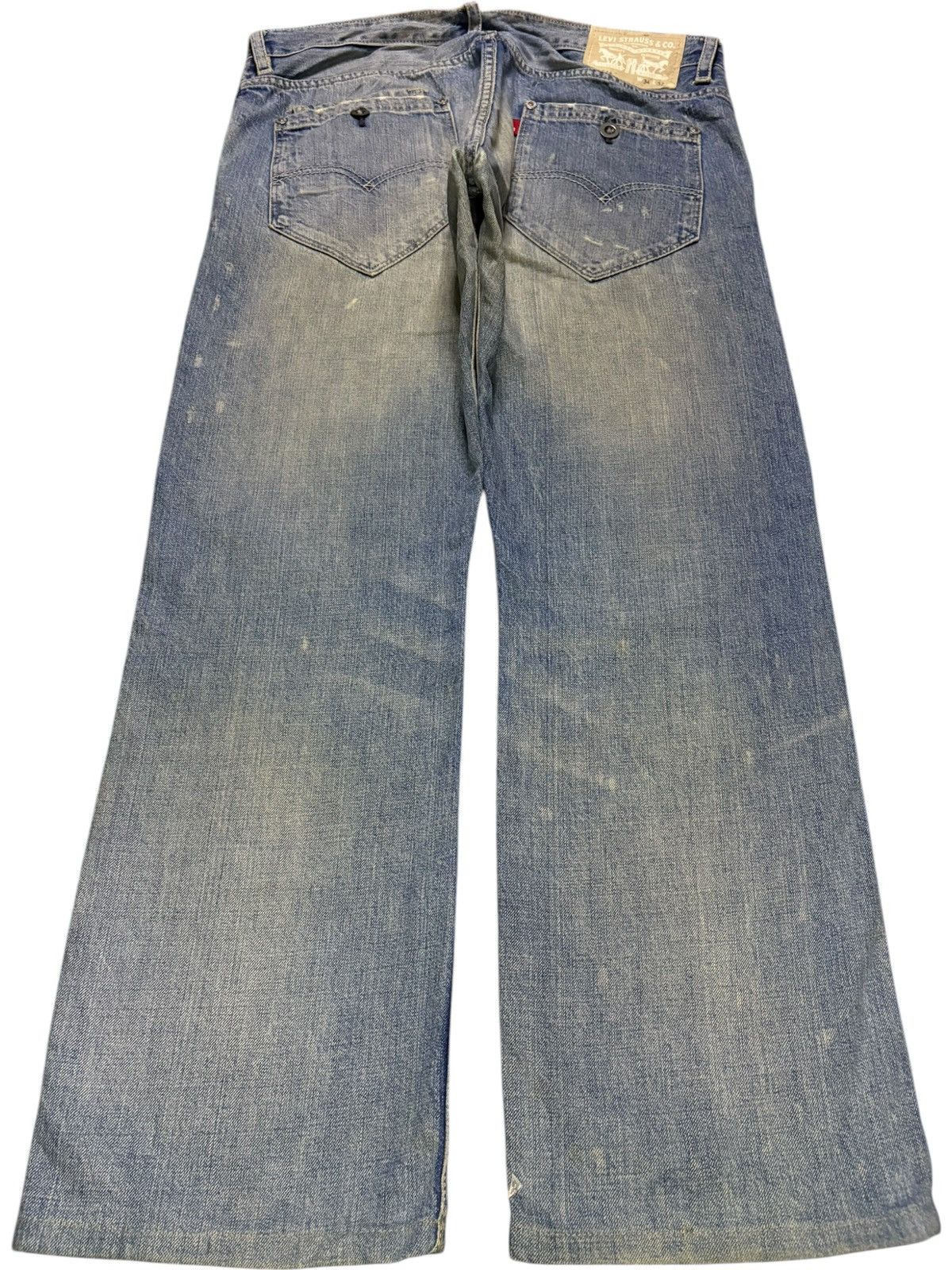 Levi's Vintage Y2k Levis 514 Mud Wash Distress Loose Baggy Jeans Size US 35 - 2 Thumbnail