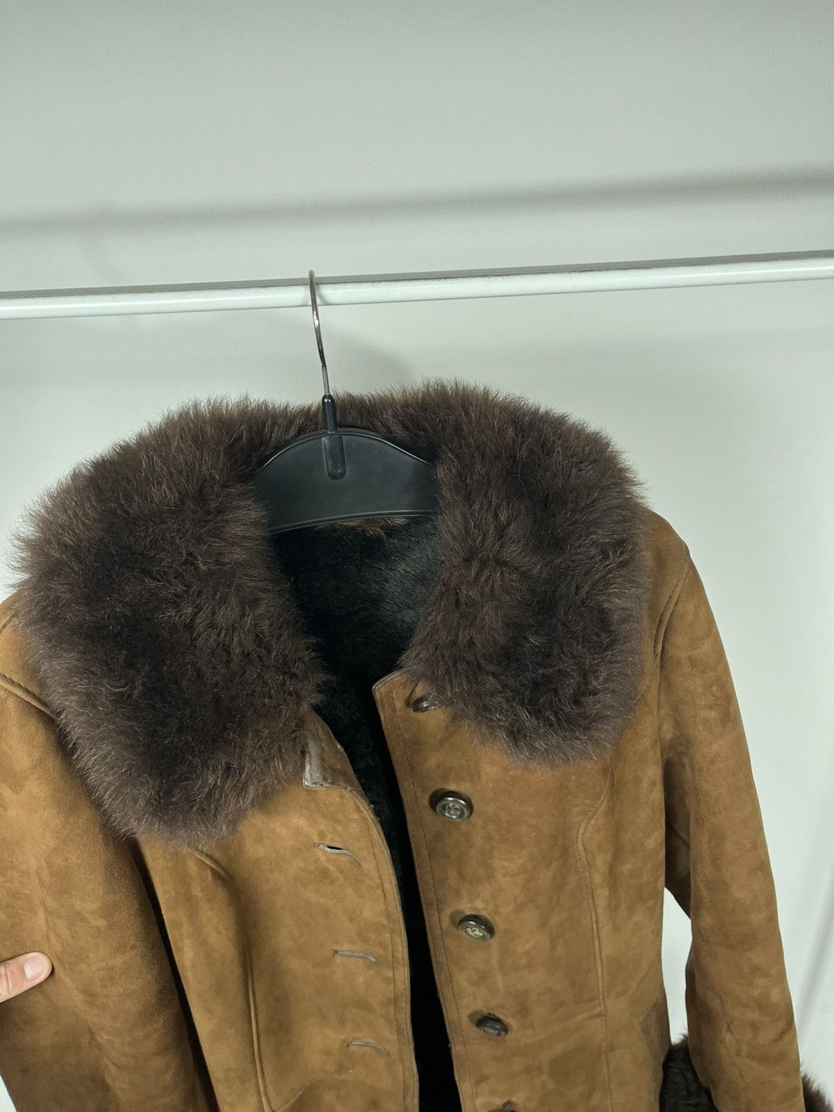 Other Vintage Brown Sheepskin Shearling Coat Real Fur Lined Women Size M / US 6-8 / IT 42-44 - 14 Thumbnail