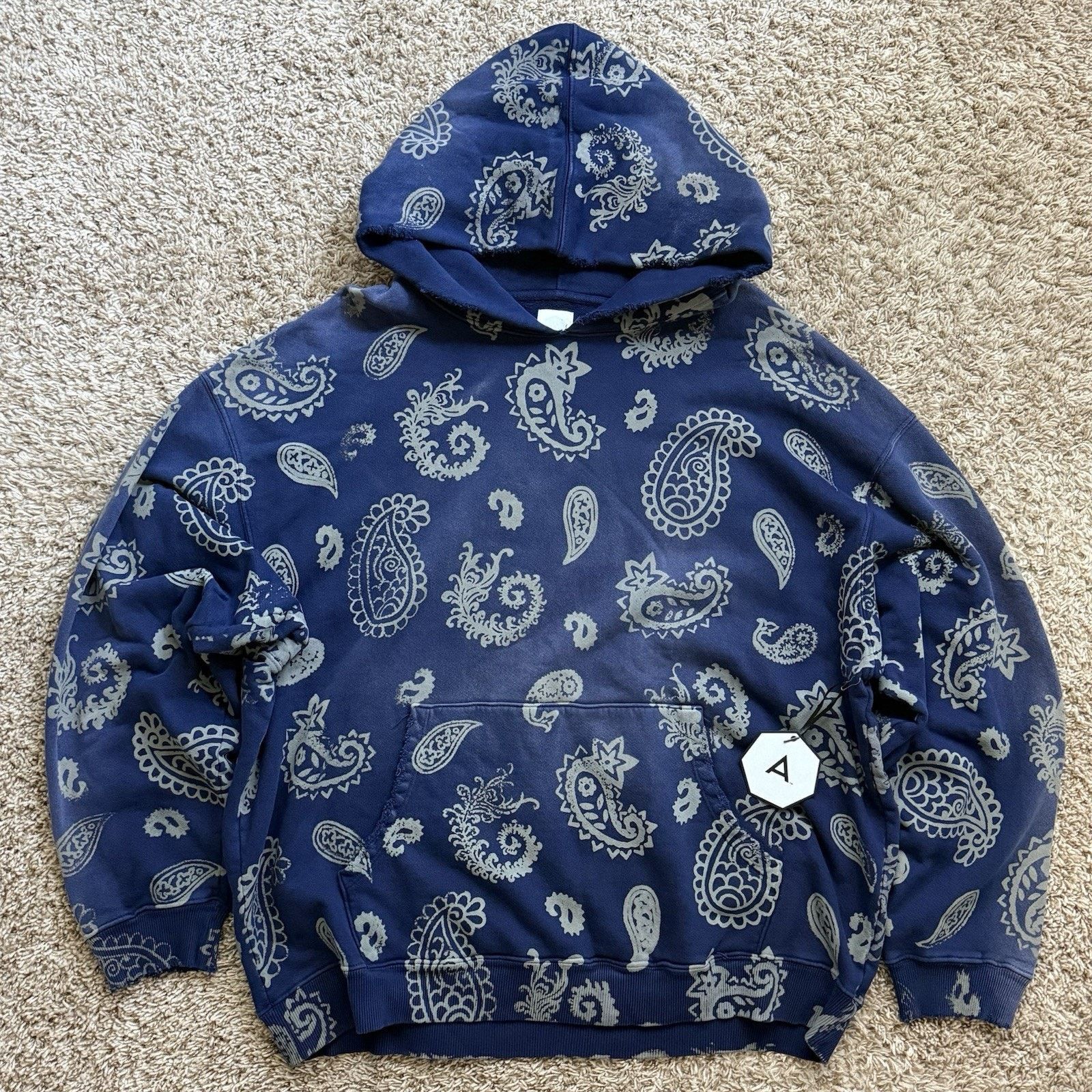 Alchemist $450 Alchemist Paisley Print Blue Cotton Hoodie Distressed Size US XXL / EU 58 / 5 - 1 Thumbnail