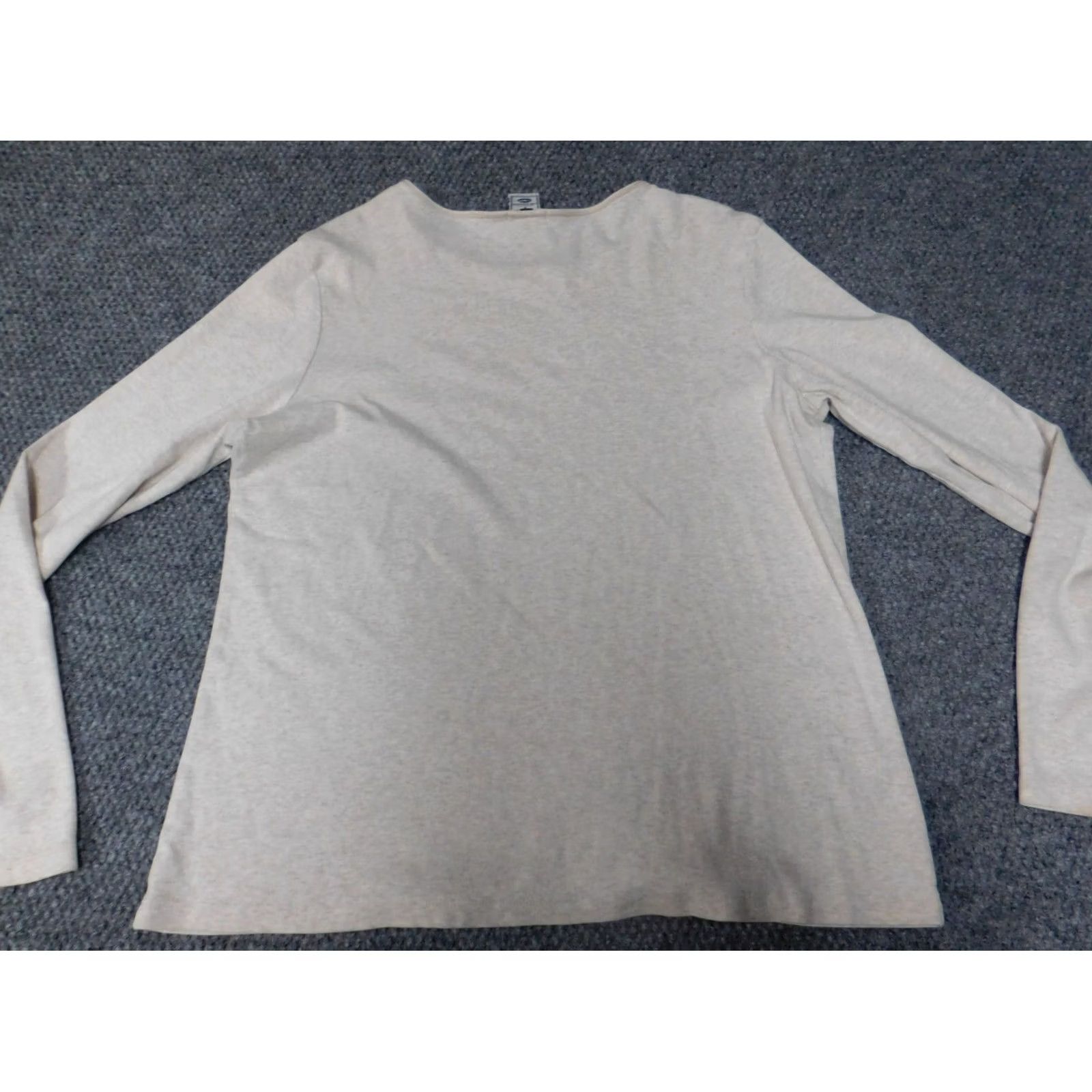 Old Navy Old Navy Womens Sweater L Beige Puff Sleeve Crew Neck Pullover Stretch Knit Bow Button Casual Regular Size L / US 10 / IT 46 - 7 Thumbnail