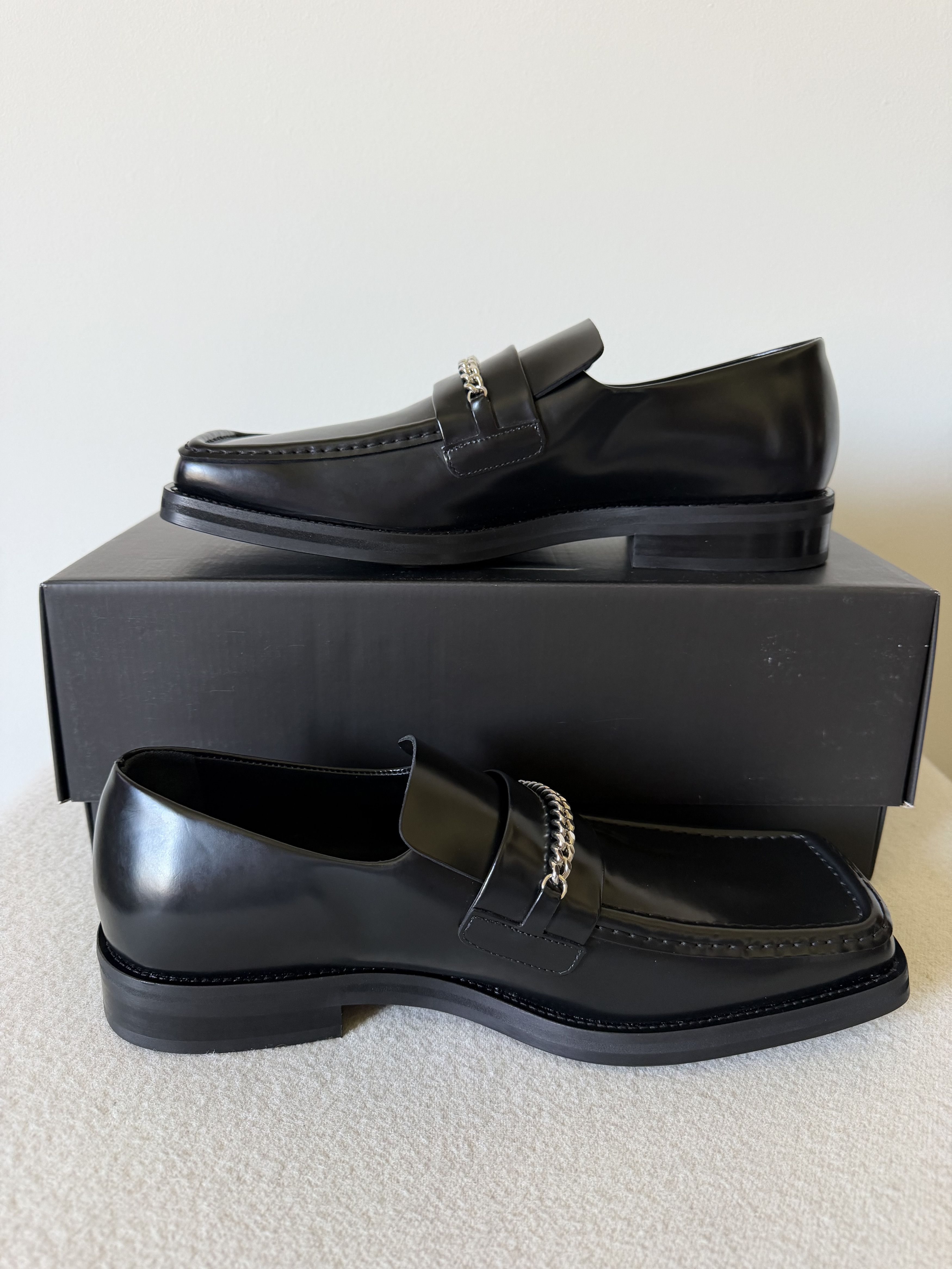 Martine Rose Martine Rose Square Toe Loafers in Black Leather Size US 8 / EU 41 - 3 Thumbnail