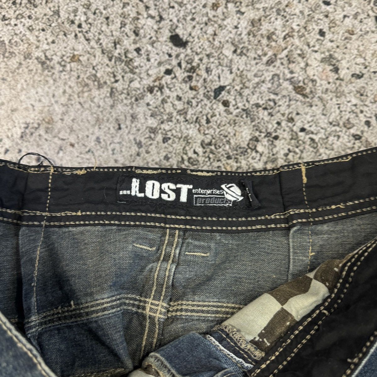 Vintage Lost Enterprises Denim Cargo Skater Pants ERD Grunge Faded Size US 32 / EU 48 - 4 Thumbnail