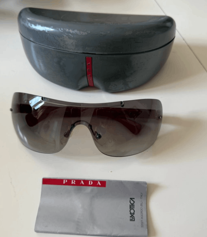 Prada PRADA Sunglasses SPS 02M 2004 Star Mask Fire Chrome Silver Size ONE SIZE - 3 Thumbnail