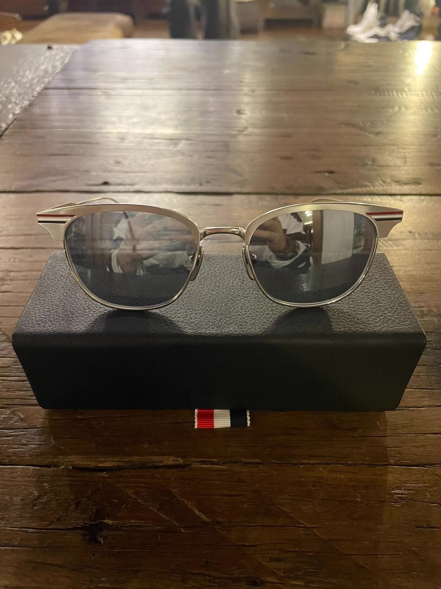 Thom Browne Thom Browne silver frame dark grey mirrored sunglasses. Ｑ25 Size ONE SIZE - 1 Thumbnail