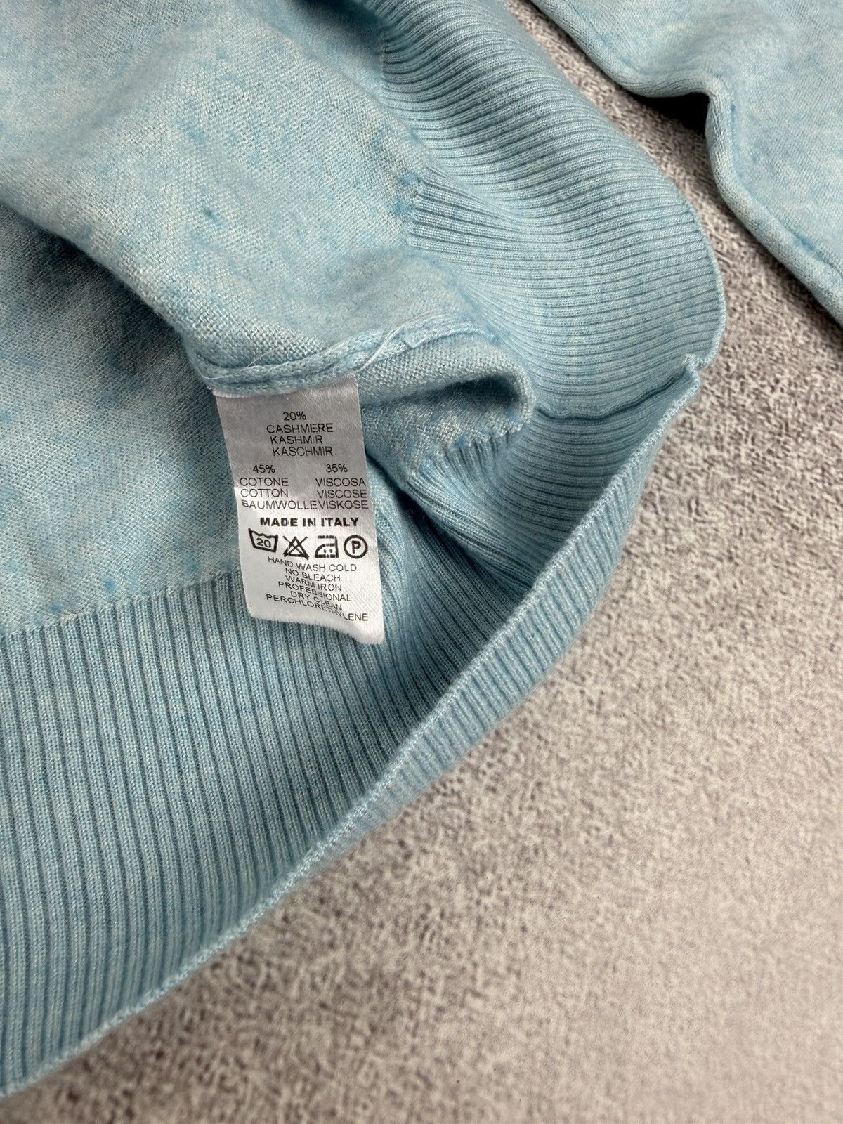 Gran Sasso Gran Sasso V-Neck Cashmere/Cotton Knit Sweater Men’s Size 54 Size US L / EU 52-54 / 3 - 10 Thumbnail
