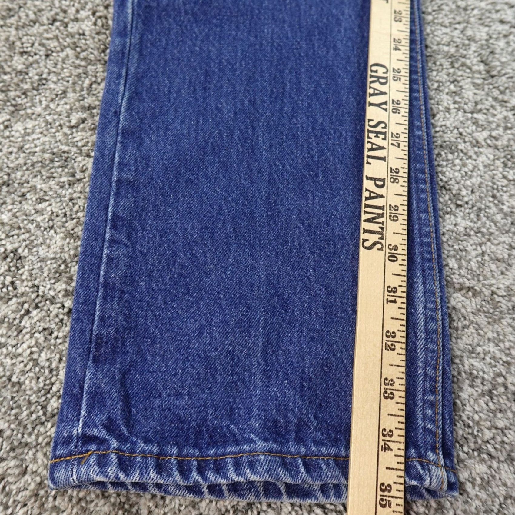 Levi's Levi's 501 Jeans Mens 32x35 Dark Blue Denim Button Fly Straight 5-Pocket Cotton Regular Jeans Mens Welcome 90s Grunge Logo USA Fade VTG Size US 32 / EU 48 - 3 Thumbnail