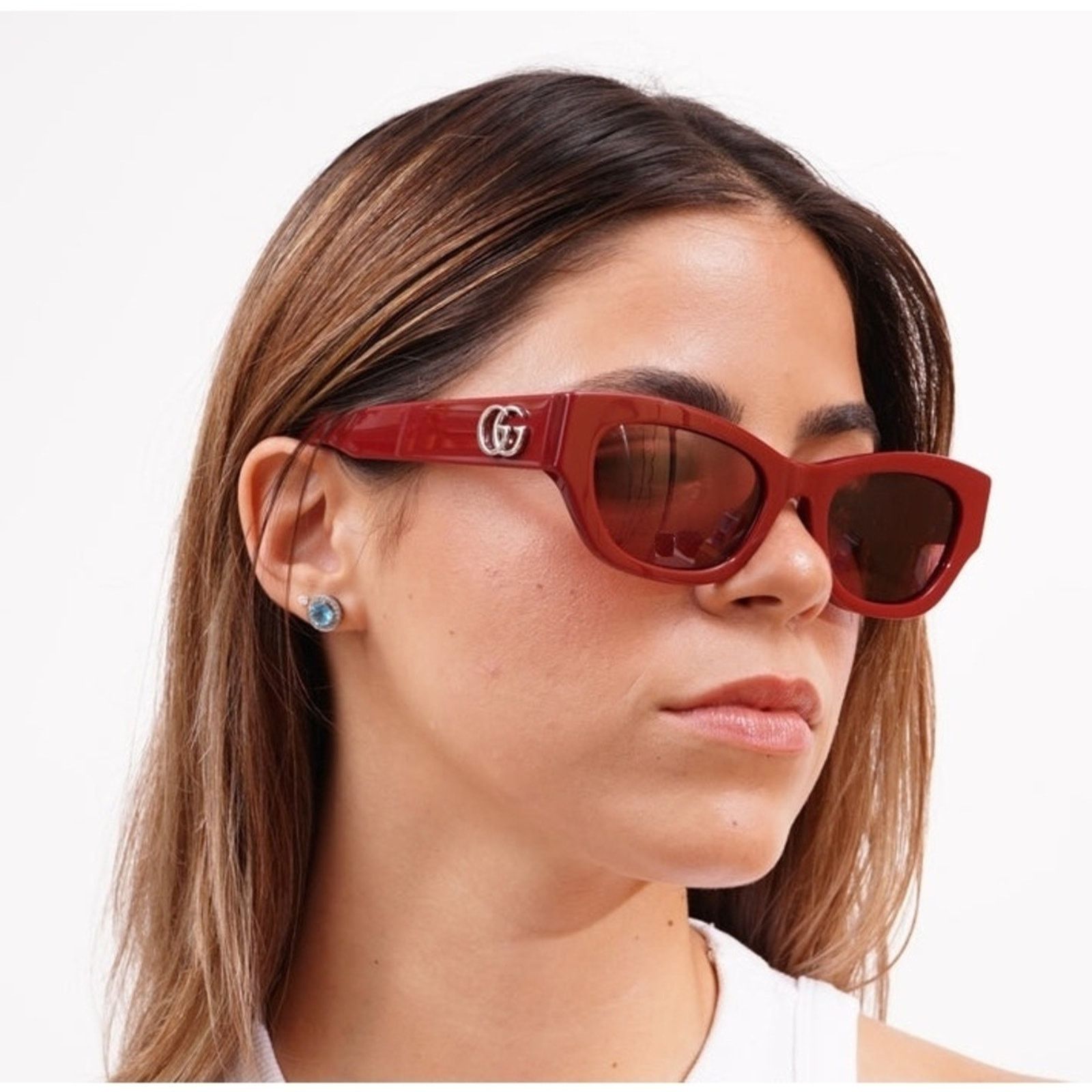 NWT Gucci GG1951S-003 Burgundy Red 53mm Sunglasses New Gucci GG1860S 003 Burgundy/Blue/Red/Grey 52-20-135  main image 2