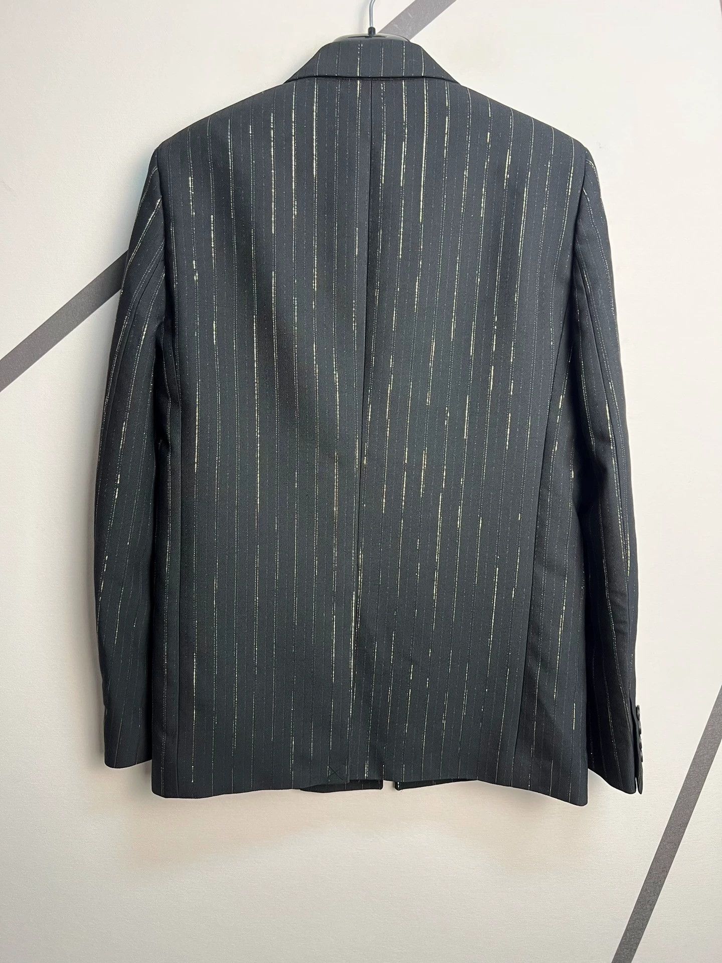 Saint Laurent Paris SLP gold-stripe peaked-lapel wool suit Size 46R - 2 Thumbnail