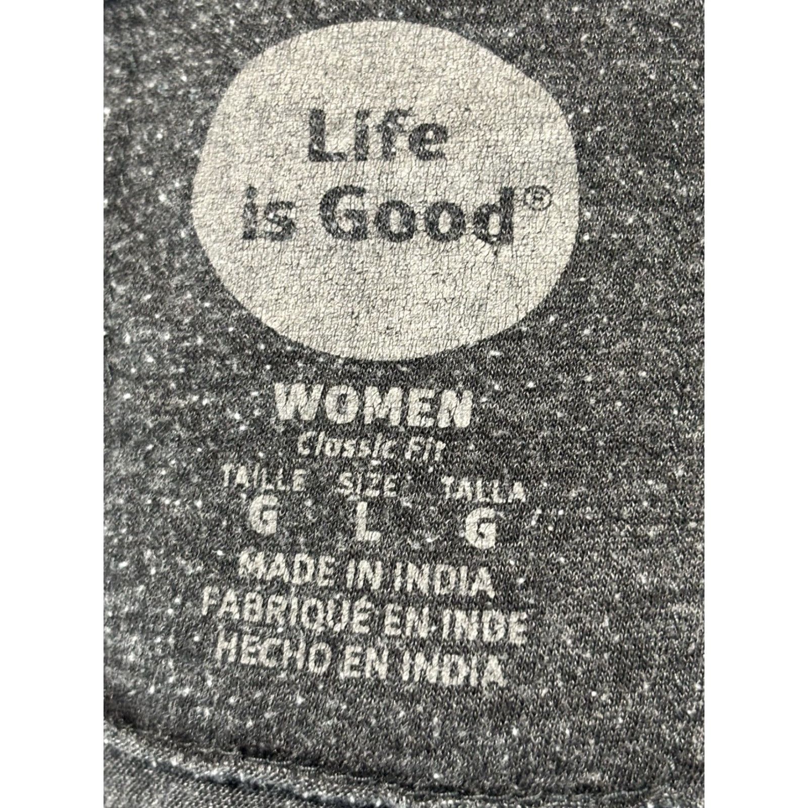 Life is Good LIFE IS GOOD Women Long Sleeve Tee Size L Grey Classic Fit Casual Logo Graphic Print USA School Modern Size L / US 10 / IT 46 - 6 Thumbnail