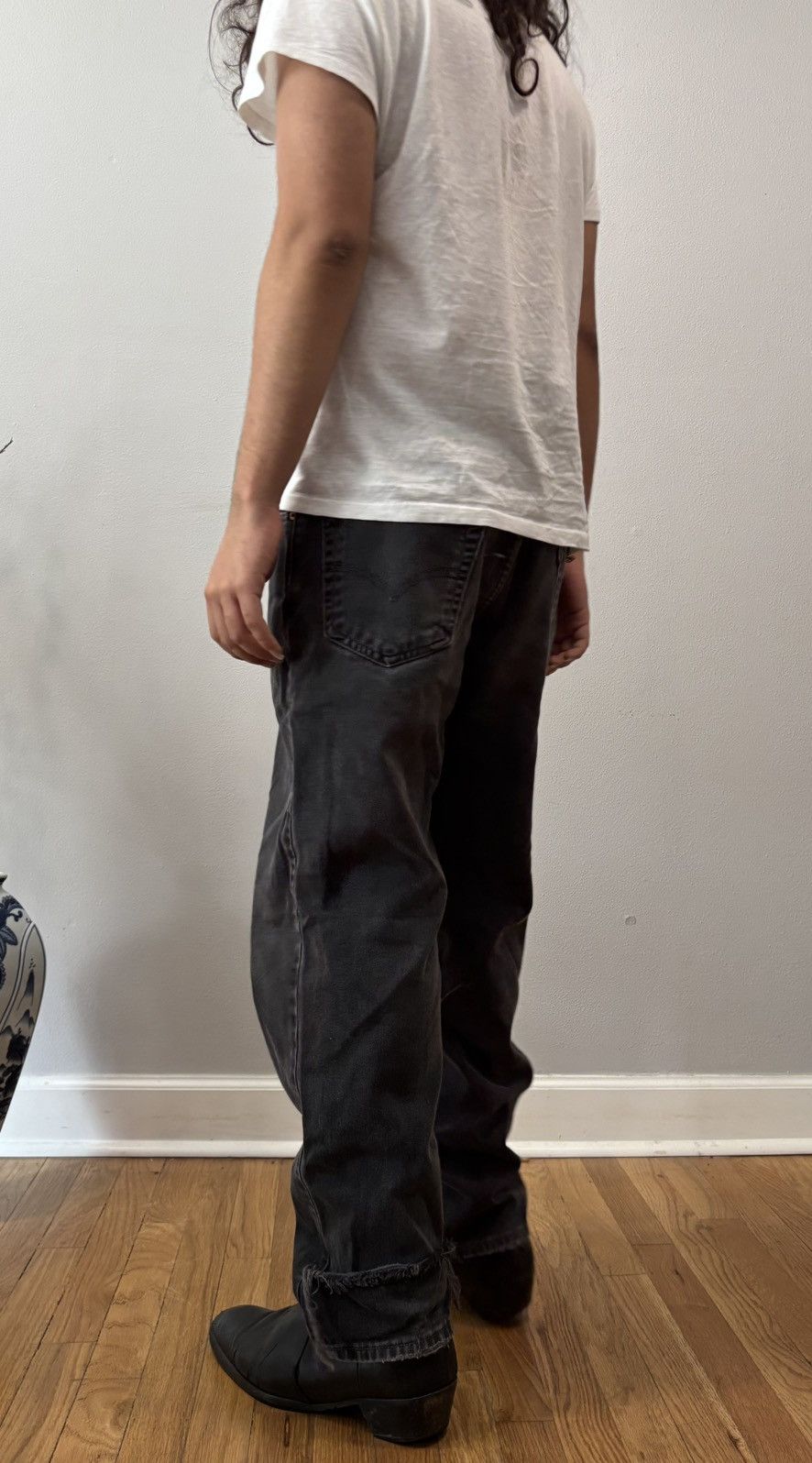 Levi's 1999 Levi’s Black Distressed Faded Jeans Size US 34 / EU 50 - 4 Thumbnail