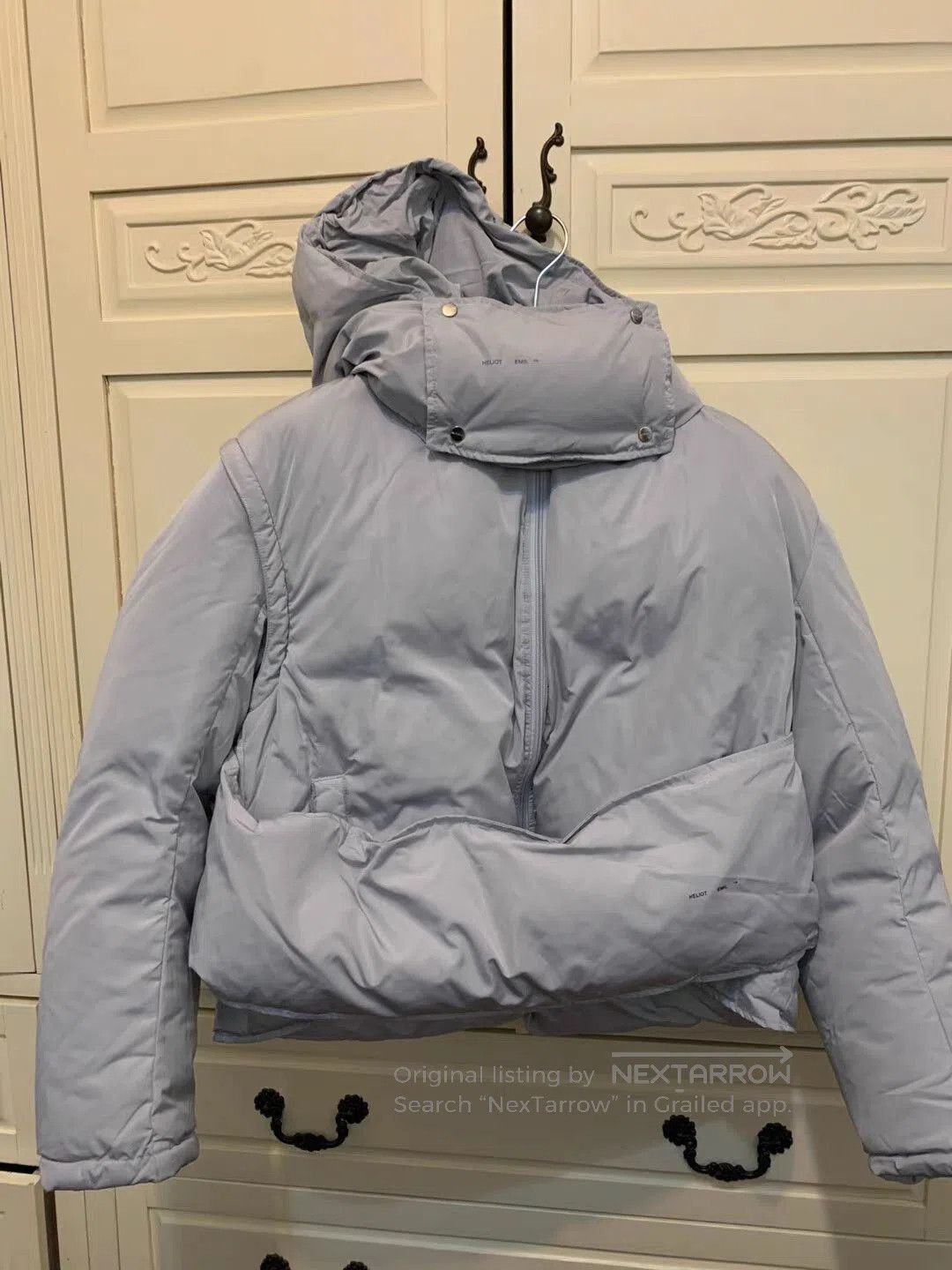 Heliot Emil Gray Puffer Jacket with Hood . Size US S / EU 44-46 / 1 - 2 Thumbnail